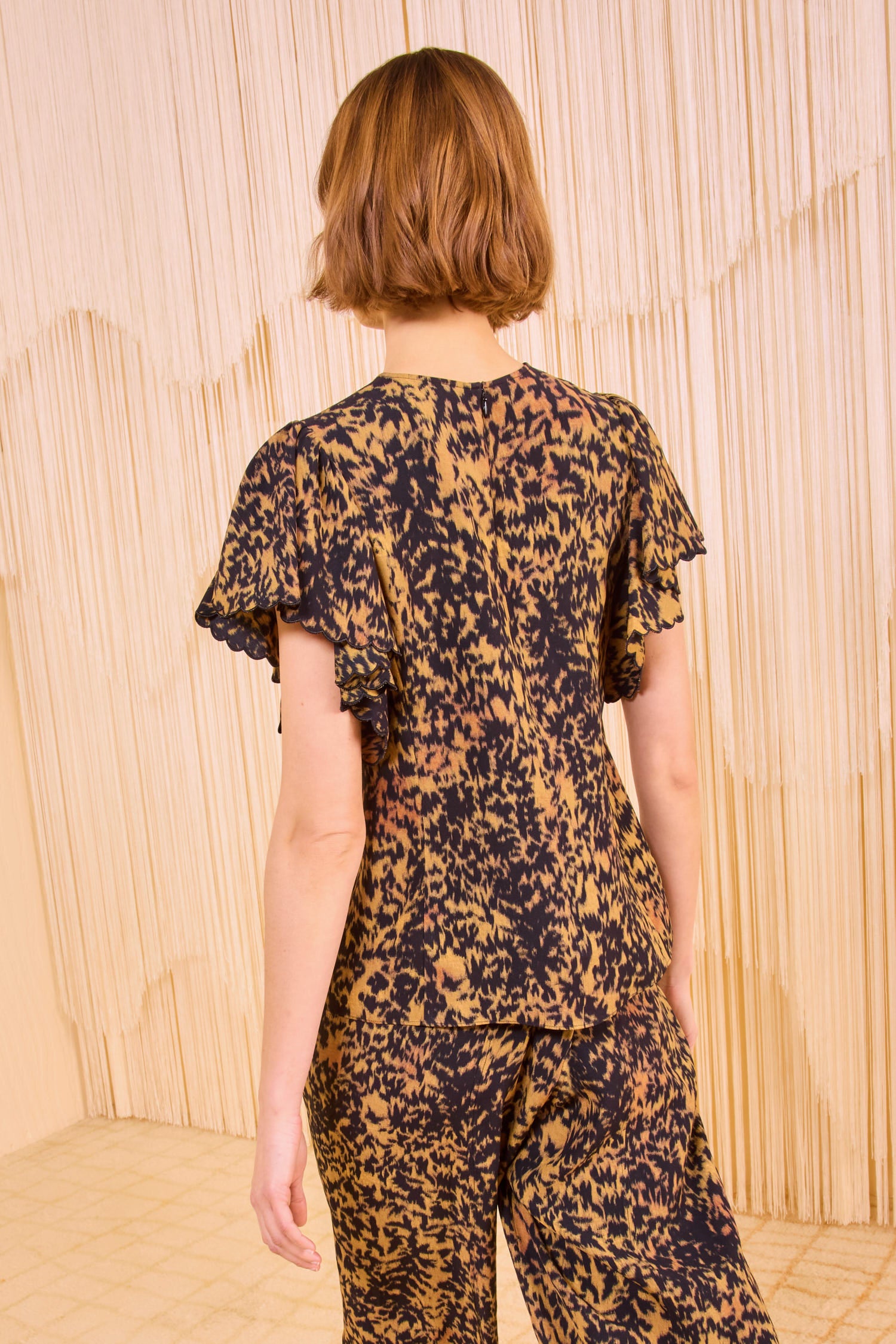 Ulla Johnson Nejma Flutter Sleeve Blouse - Savannah