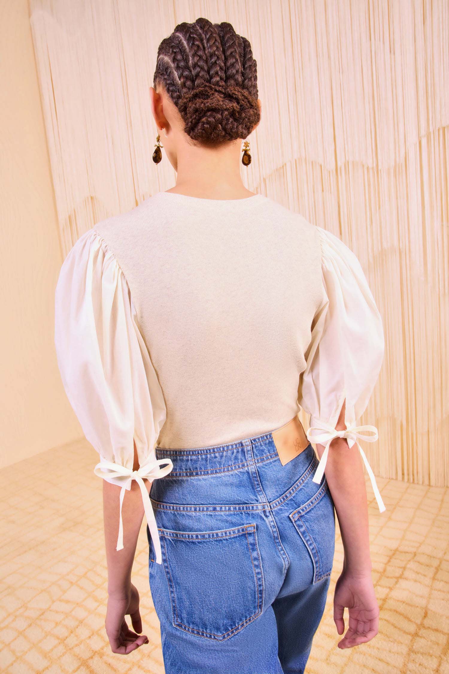 Penelope Short Sleeve Top - Ivory Melange