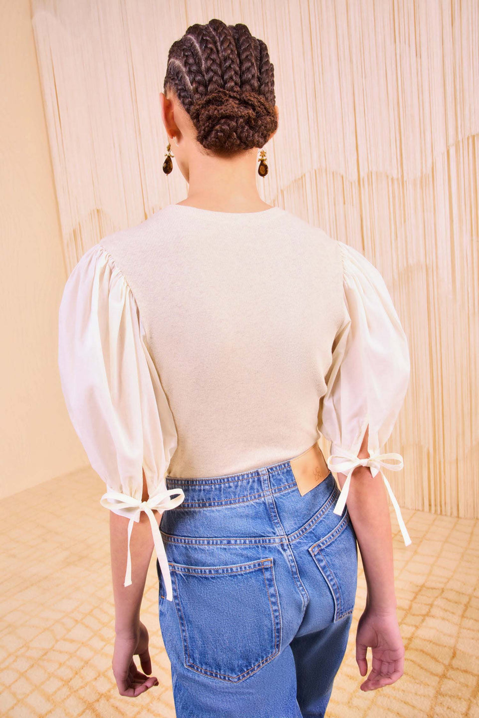 Penelope Short Sleeve Top - Ivory Melange