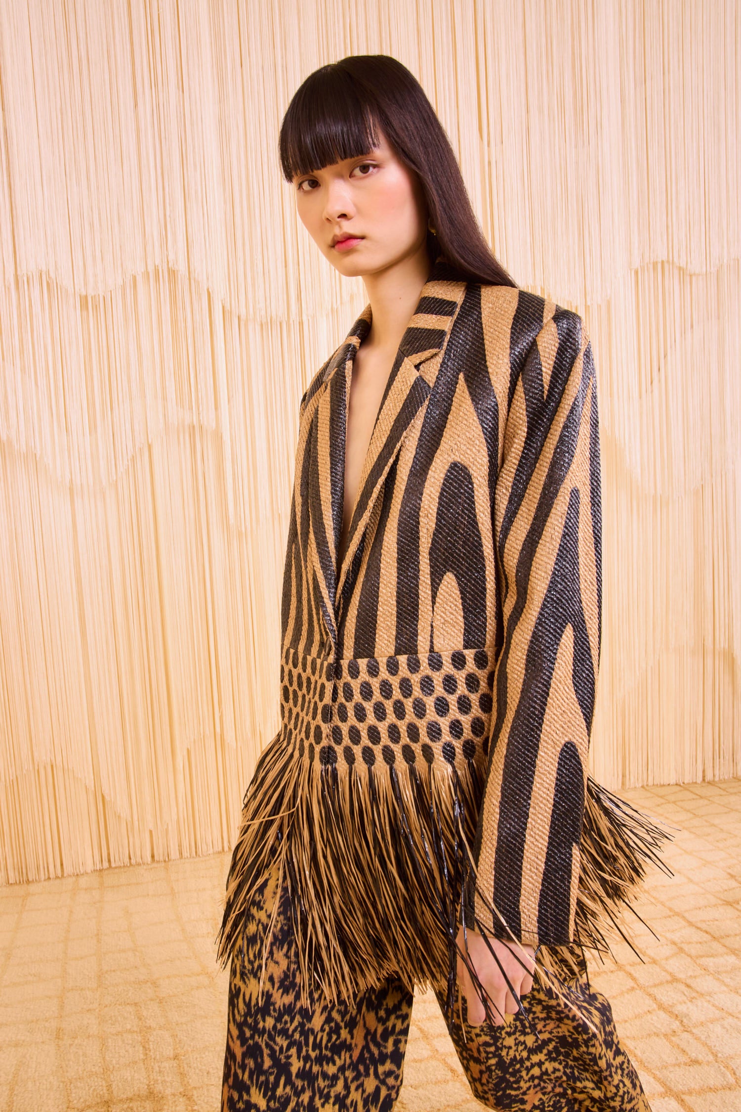 Priya Fringe Blazer - Tapir