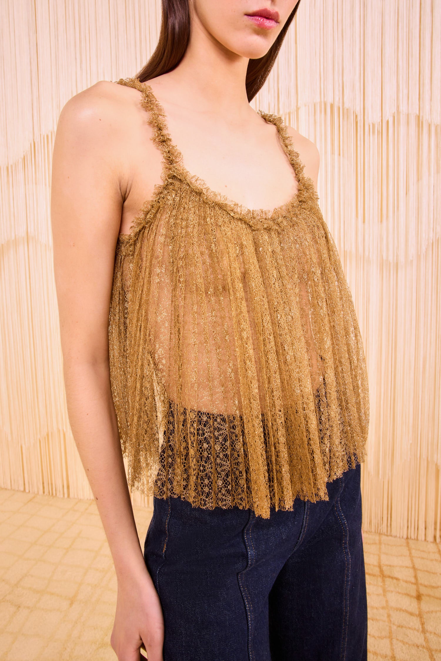 Romy Pleated Cami Top - Burnish
