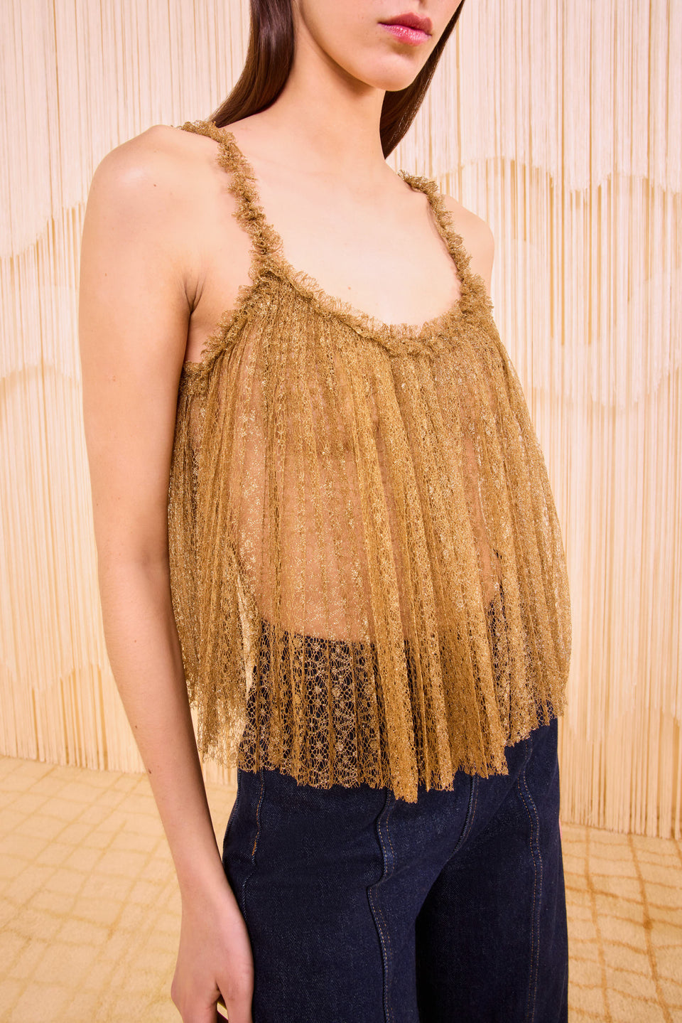 Romy Pleated Cami Top - Burnish