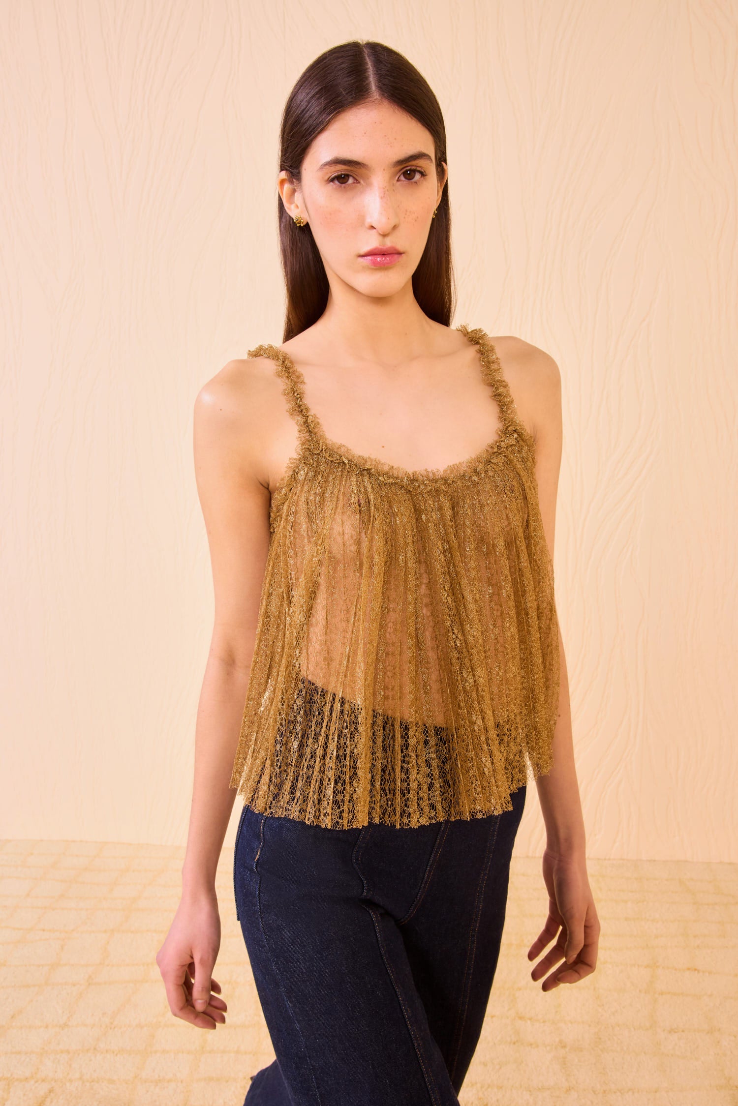 Romy Pleated Cami Top - Burnish