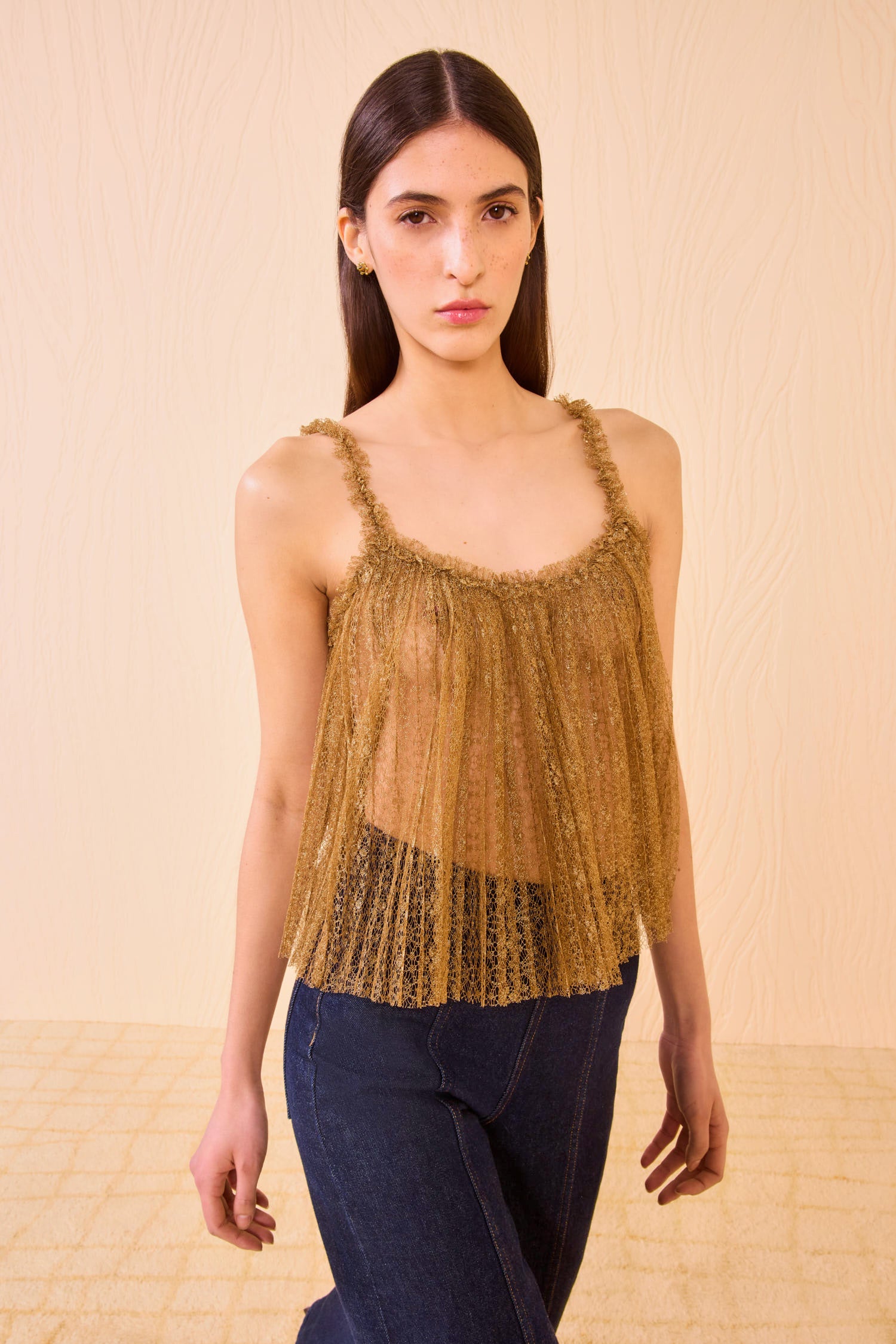 Romy Pleated Cami Top - Burnish