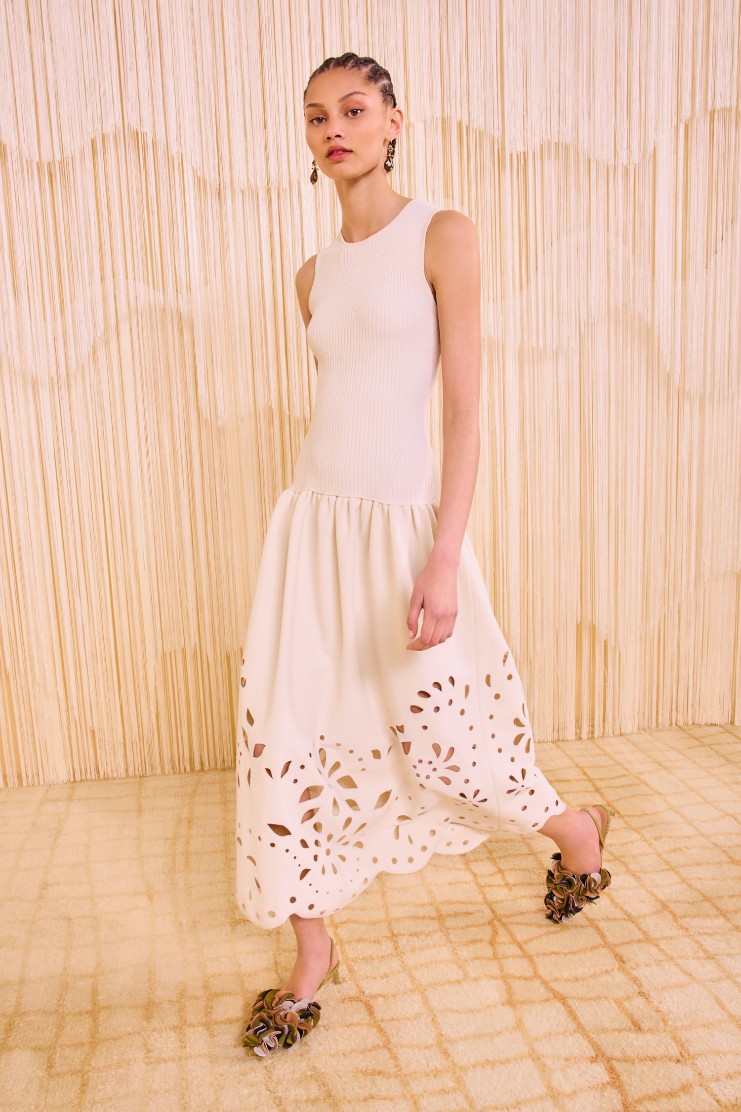 Rosaline Sleeveless Drop Waist Knit Midi - Cowrie