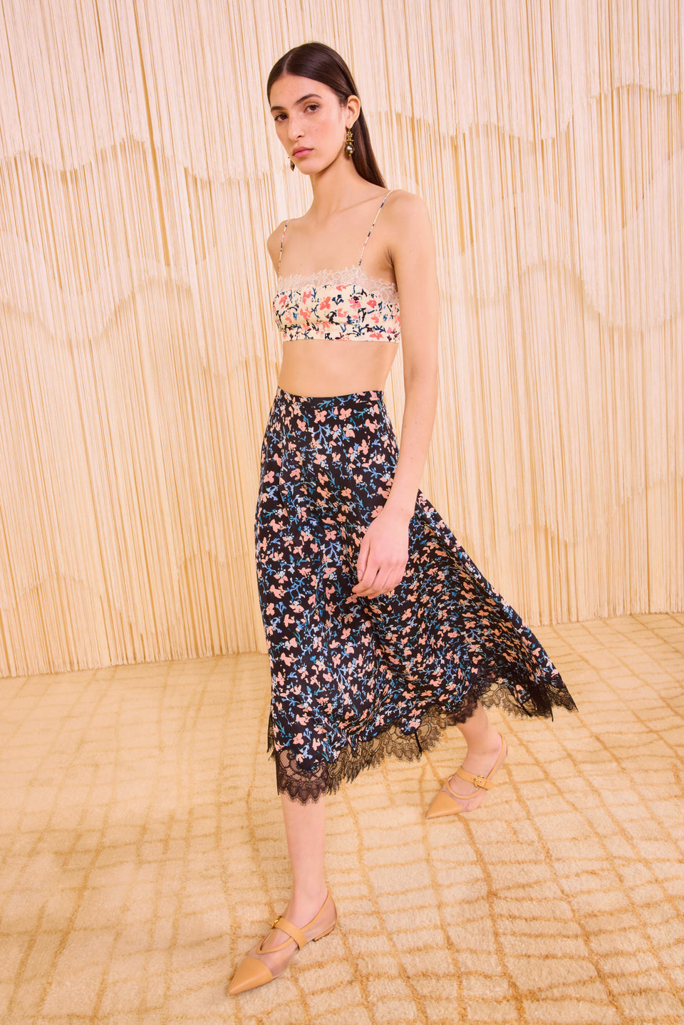 Rosine High Waisted Asymmetrical Skirt - Nocturne