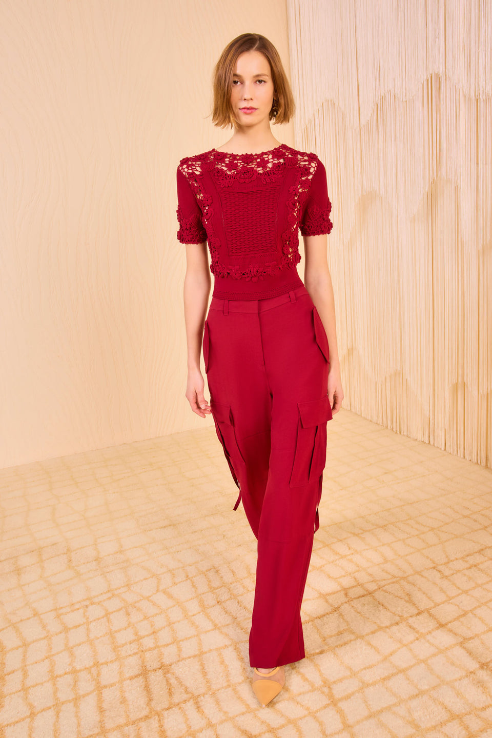 Stella Short Sleeve Knit Top - Begonia