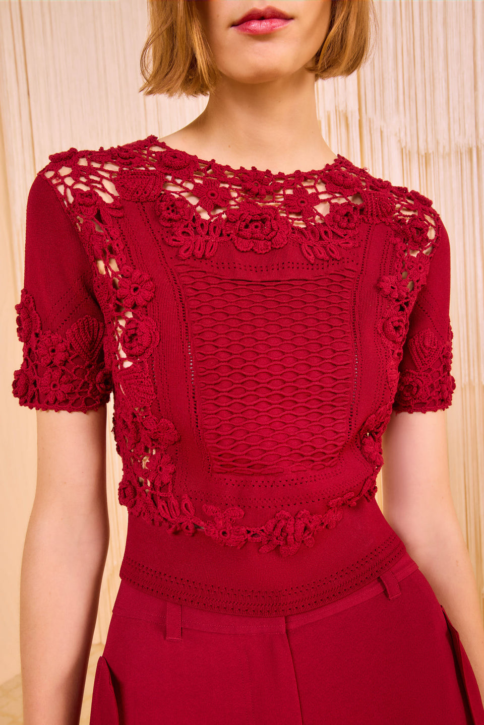 Stella Short Sleeve Knit Top - Begonia