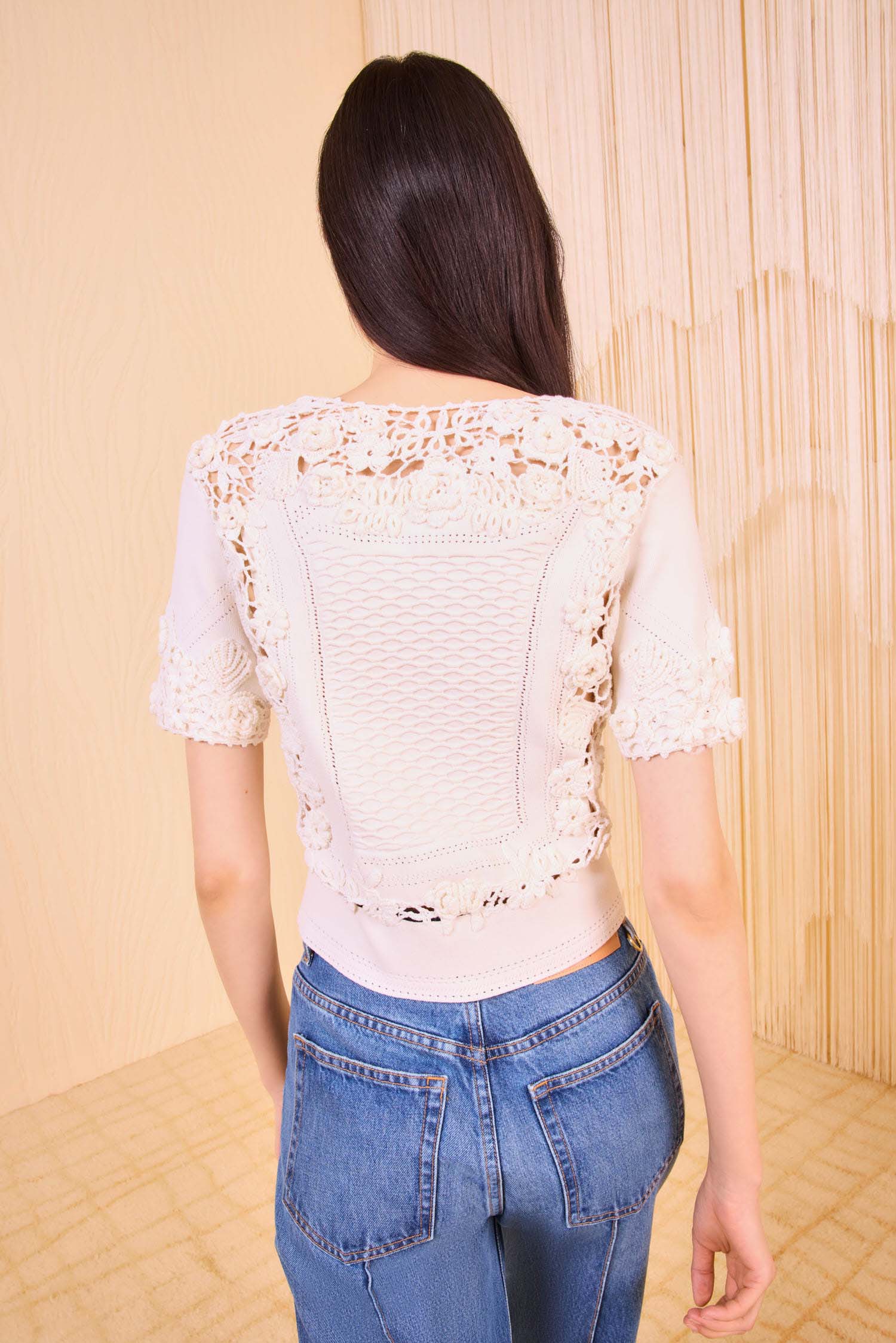 Stella Short Sleeve Knit Top - Pristine