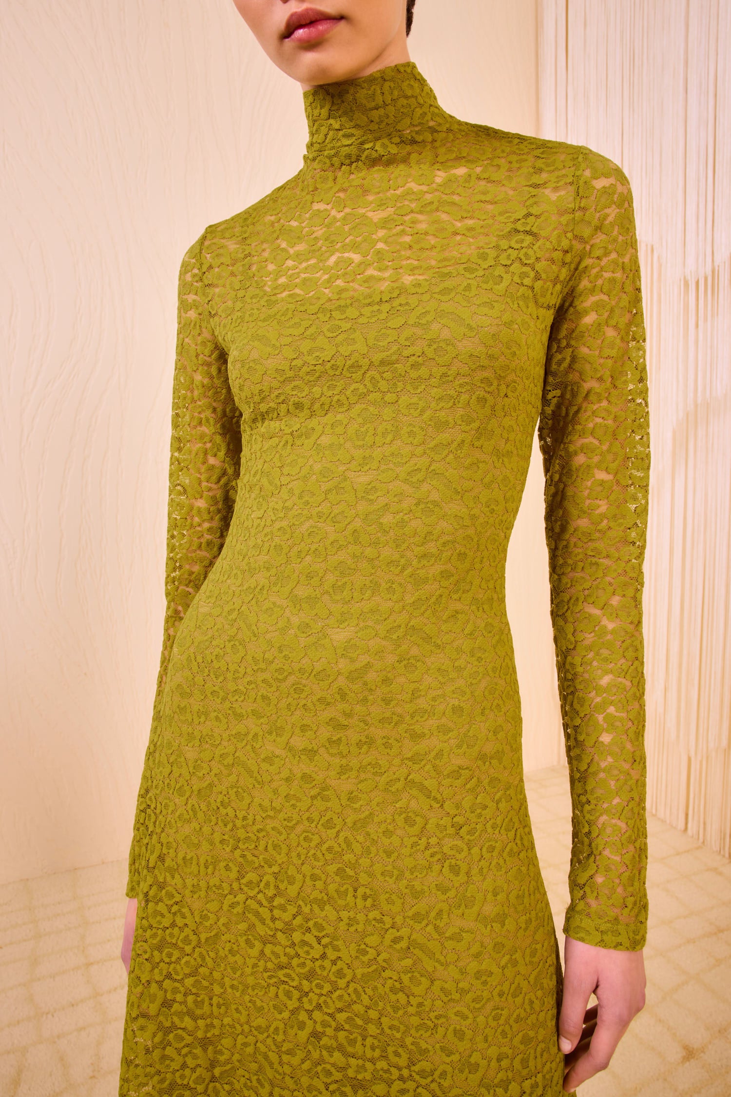 Ulla Johnson Talia Long Sleeve Turtleneck Dress - Argan