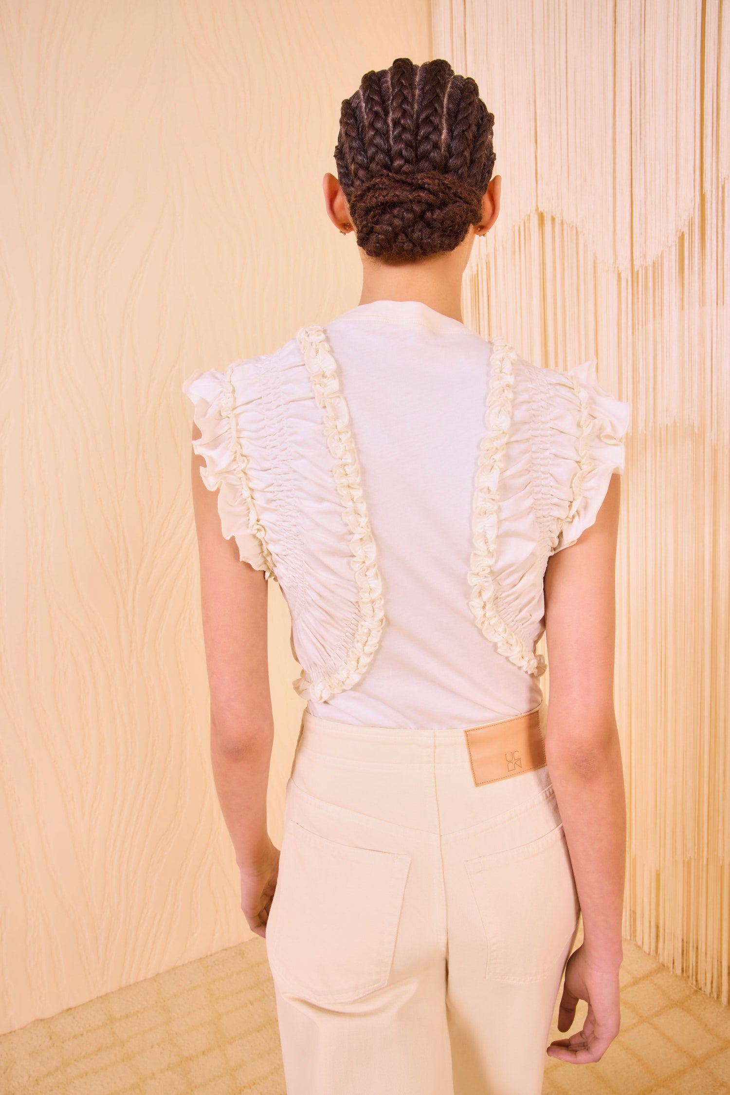 Val Sleeveless Ruffled Top - Pristine