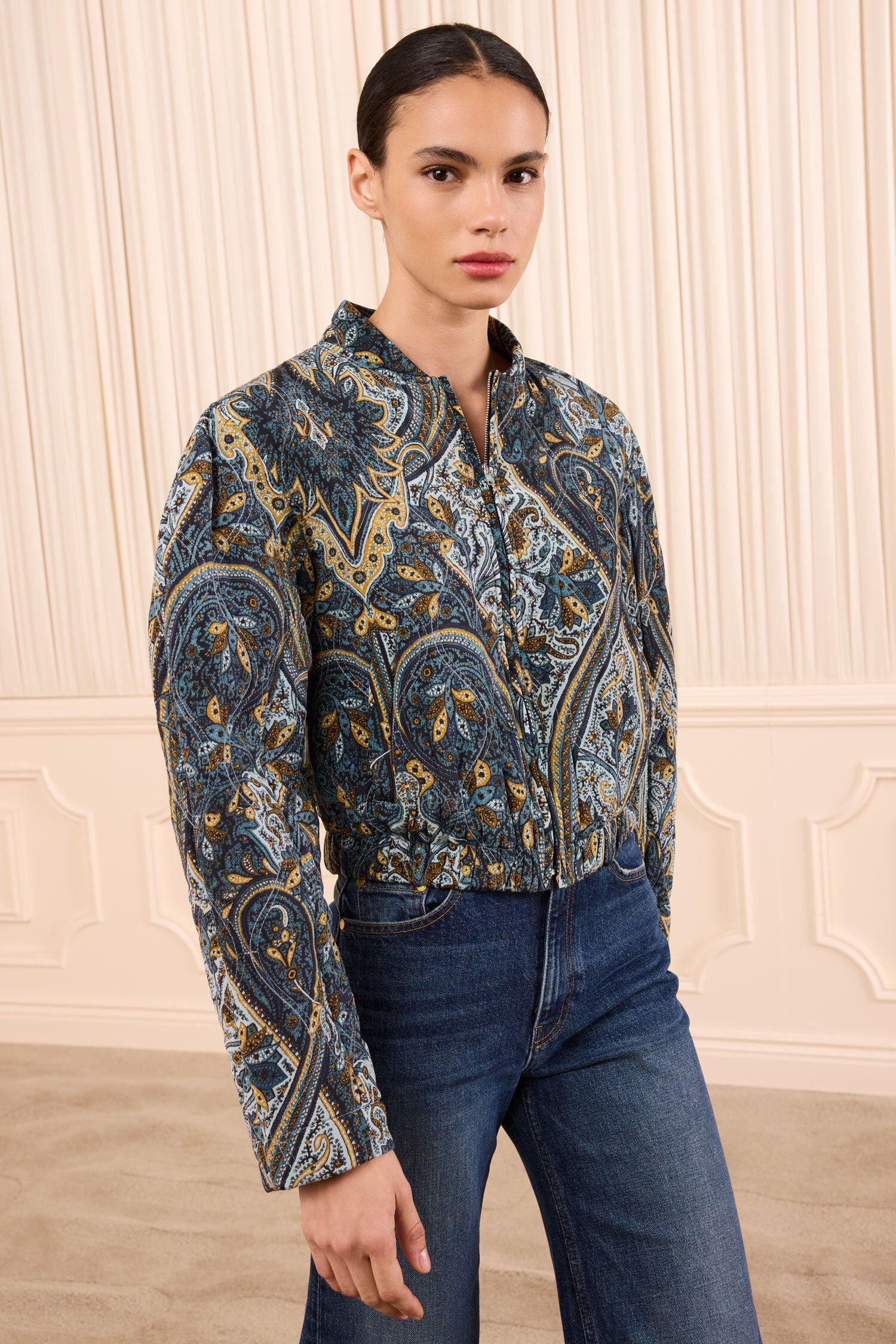 Yara Silk Jacket - Prussian