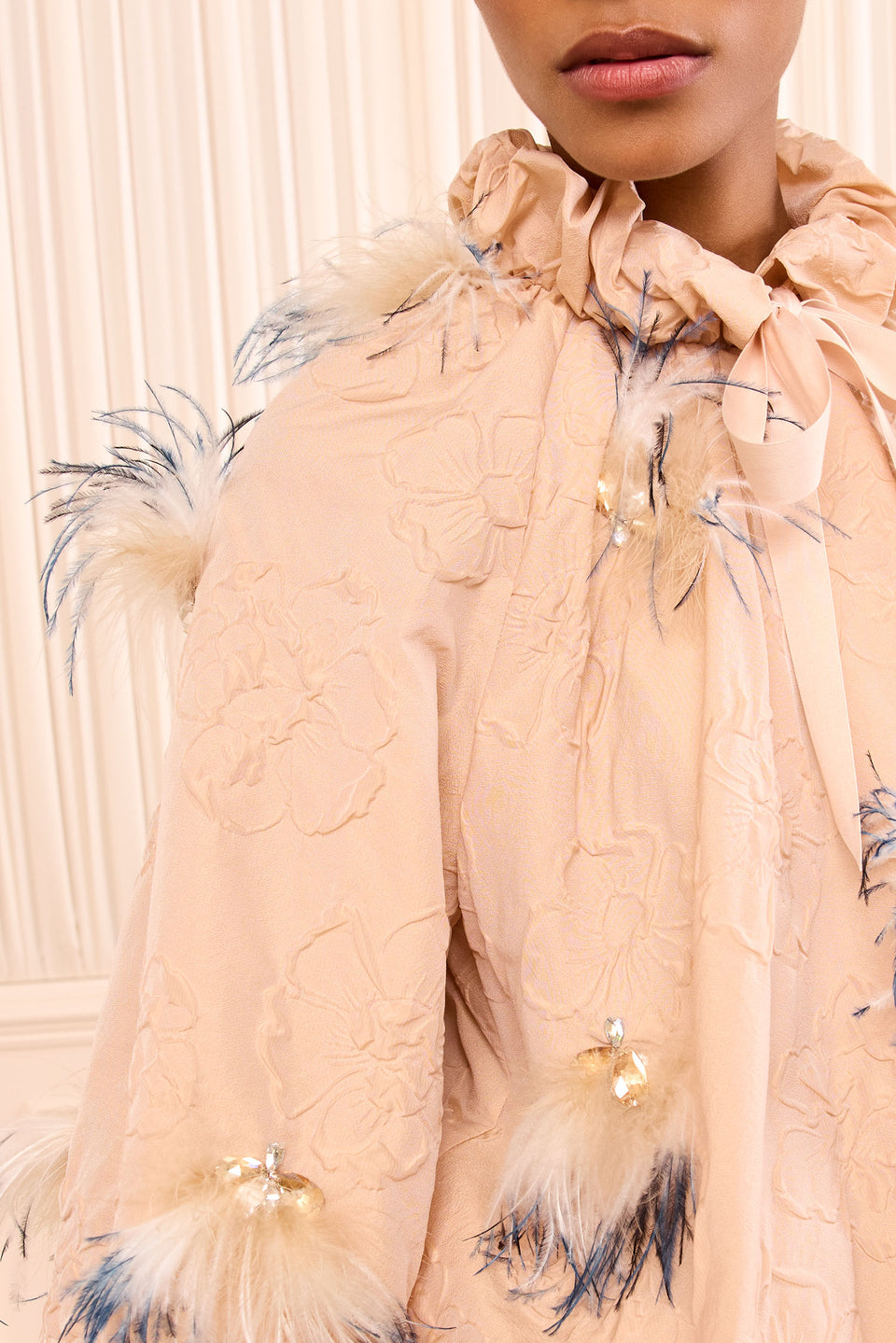 Roux Nylon Jacket with Embellishments - Almond