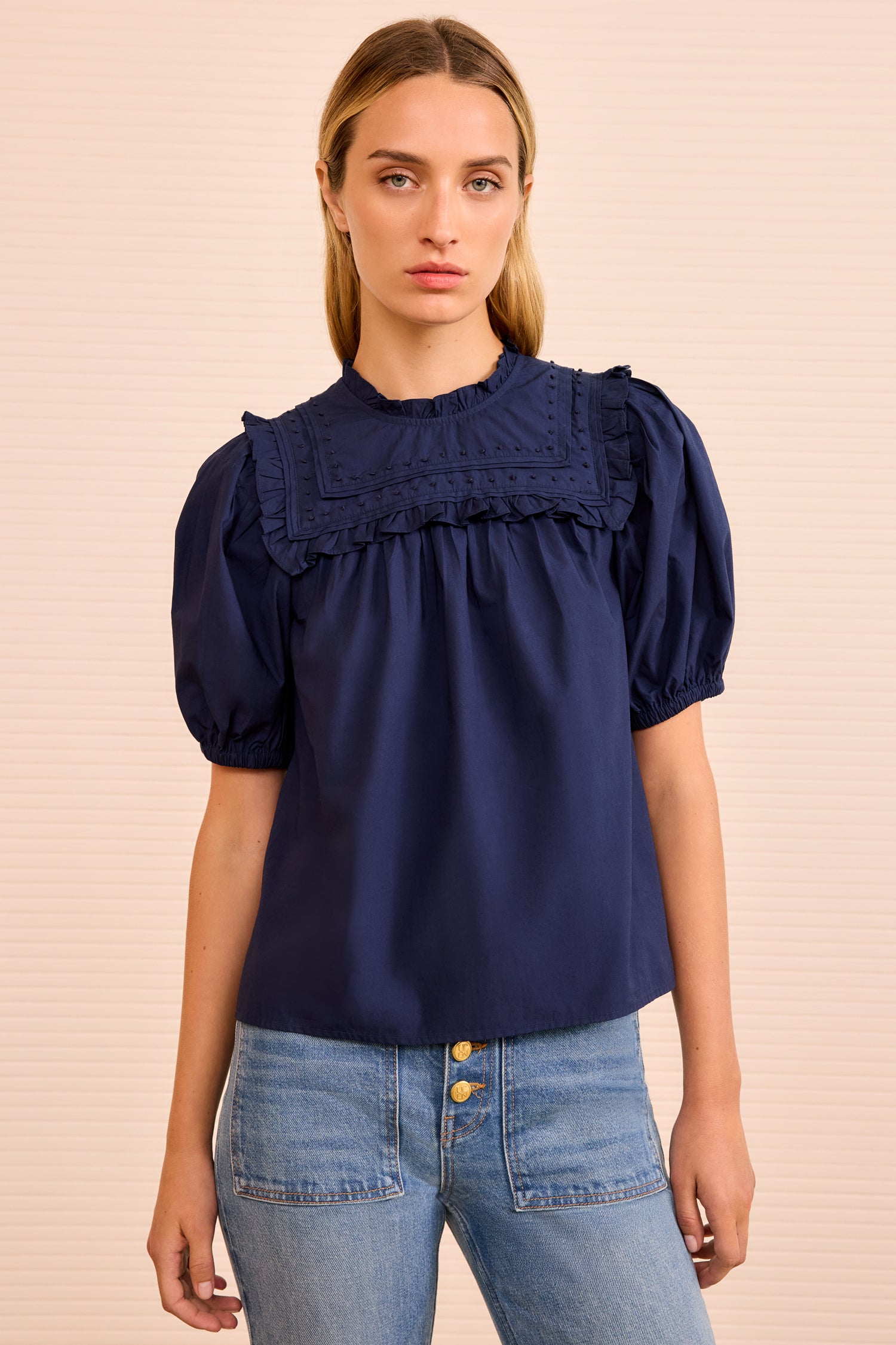 Ulla Johnson Adeline Puff Sleeve Top - Midnight