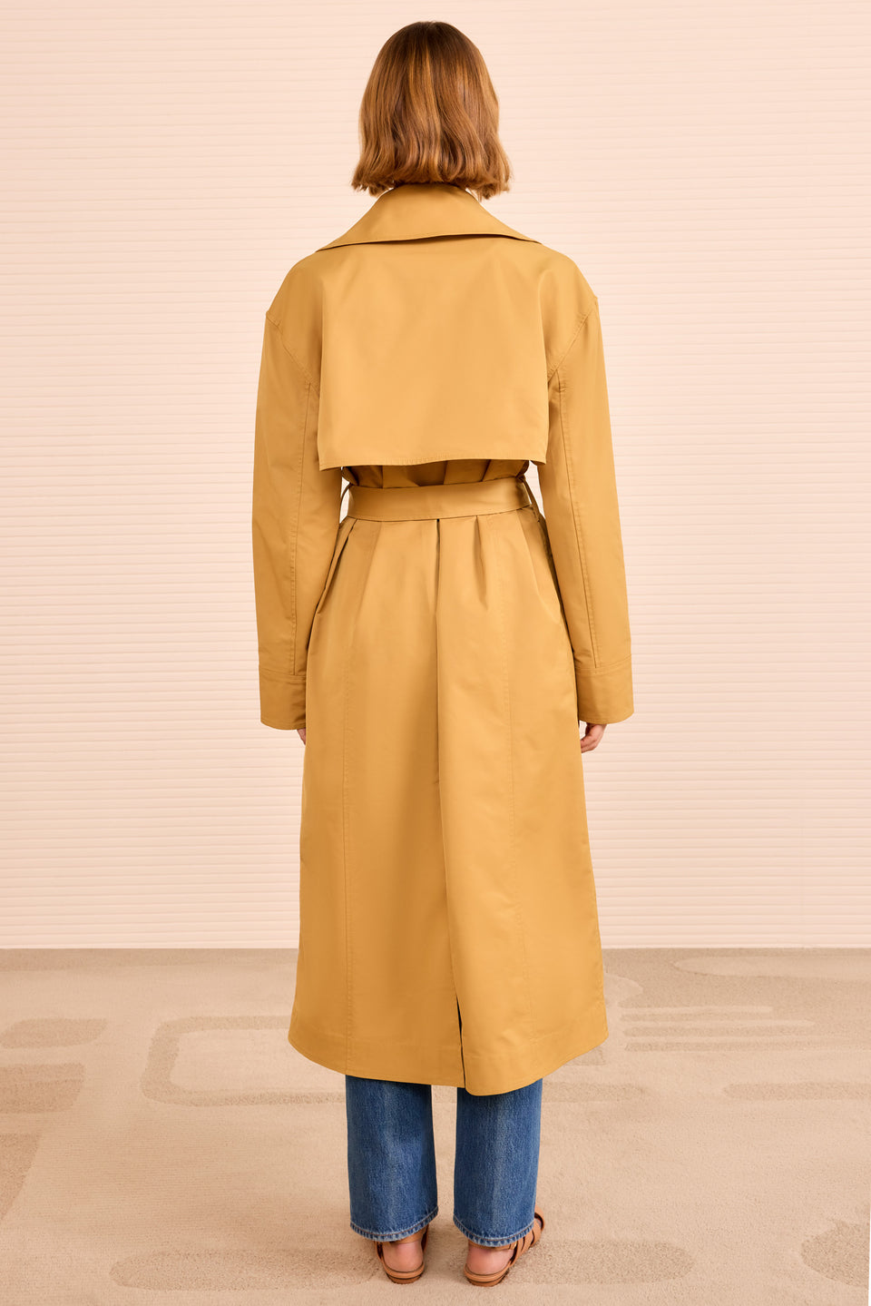 Adara Hooded Trench Coat - Almond