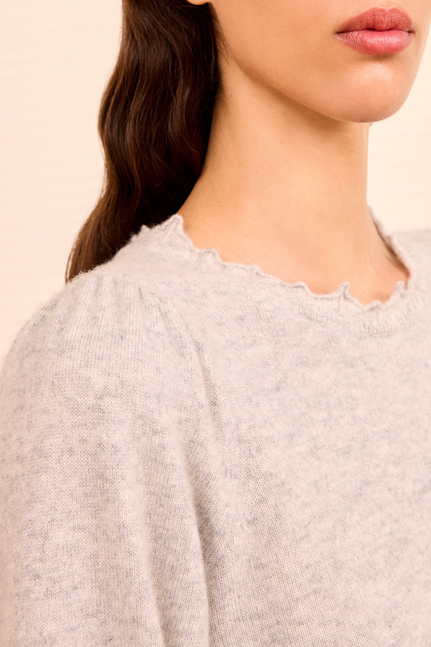 Adette Long Sleeve Pullover - Pebble