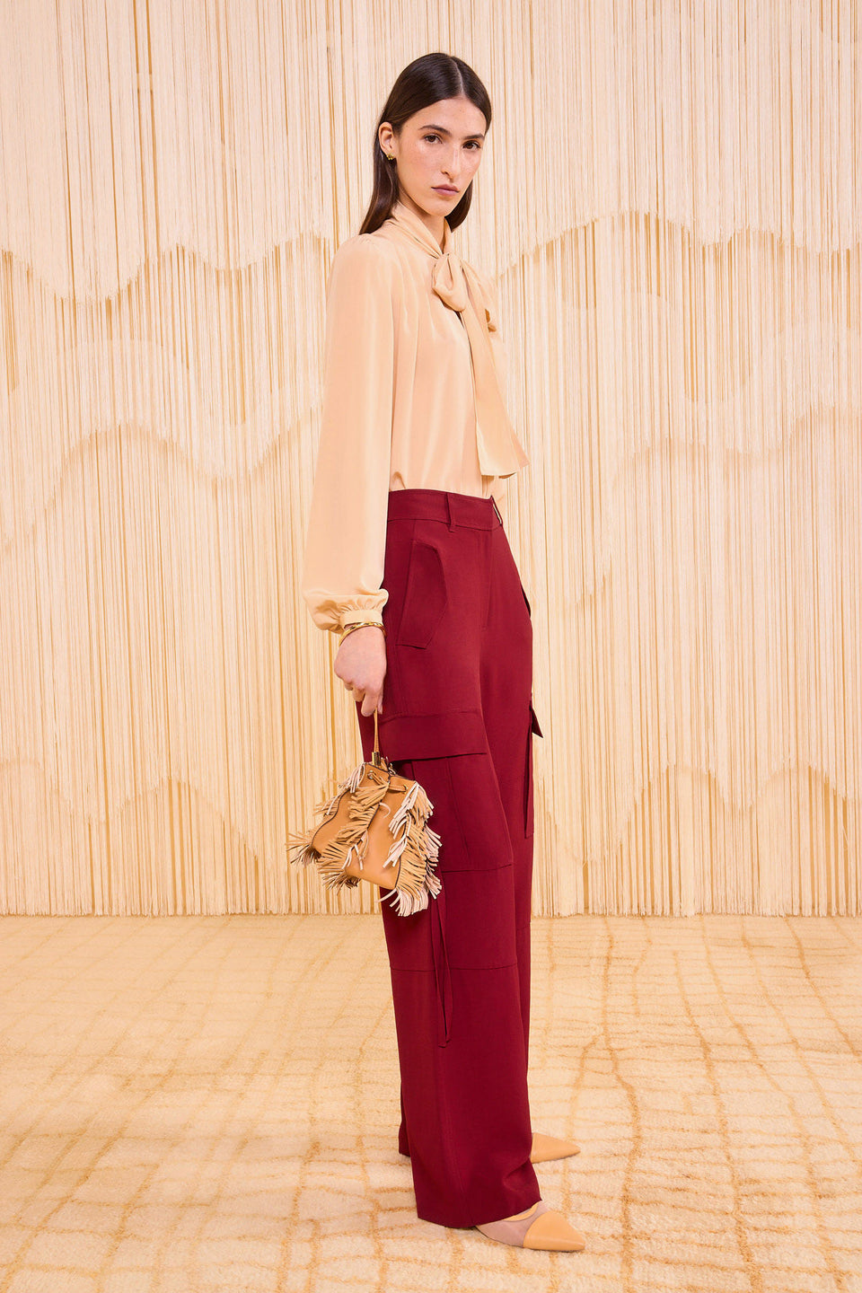 Adria Mini Pochette - Almond Fringe