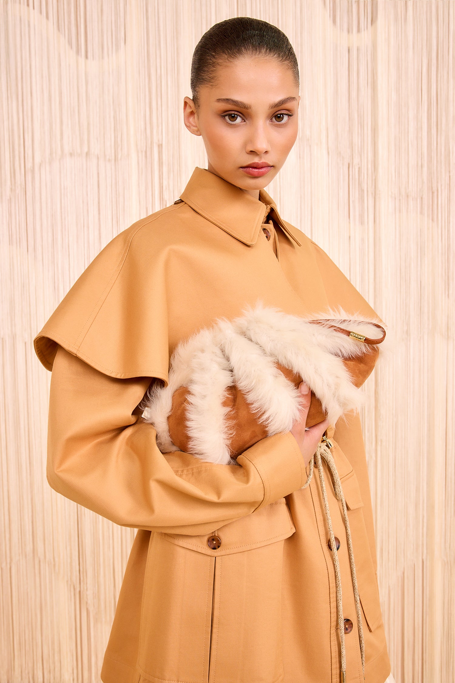 Ulla Johnson Adria Shearling Crossbody - Sierra