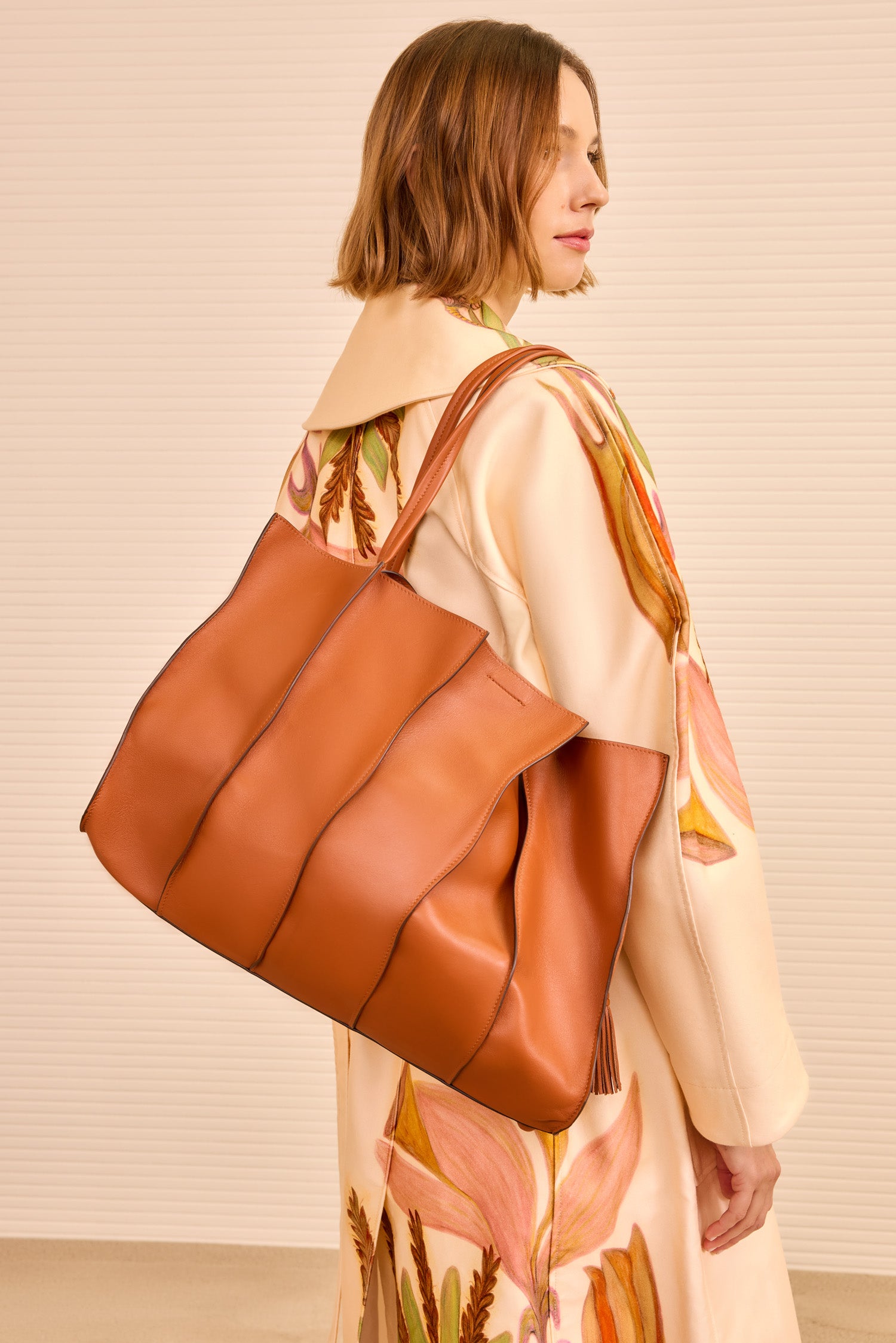 Adria Large Tote - Sierra Brown Italian Leather Tote Bag - Ulla