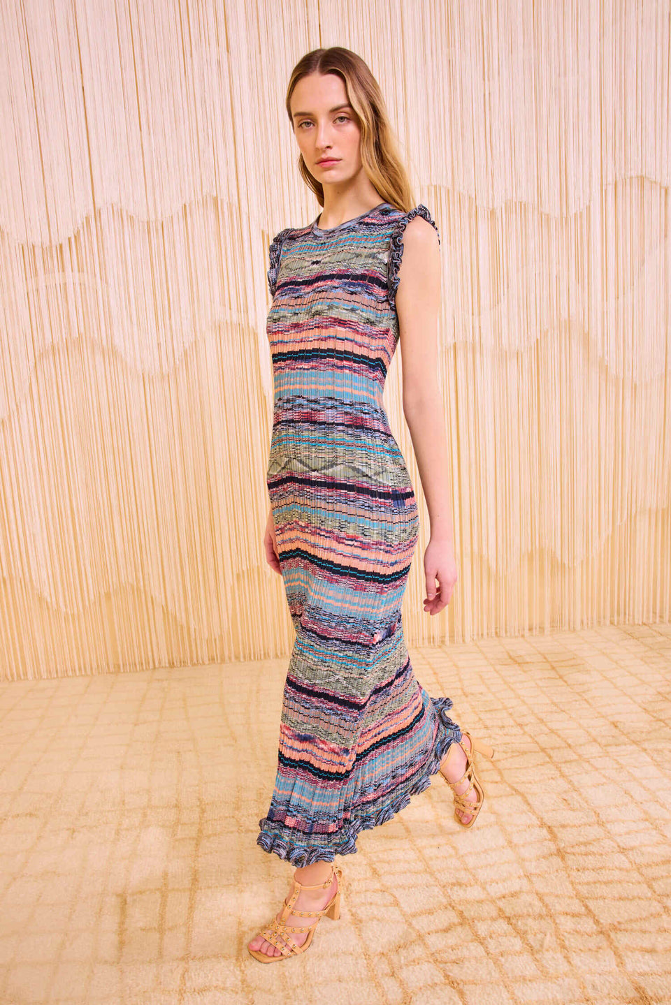 Ajak Sleeveless Knit Midi Dress - Azurite