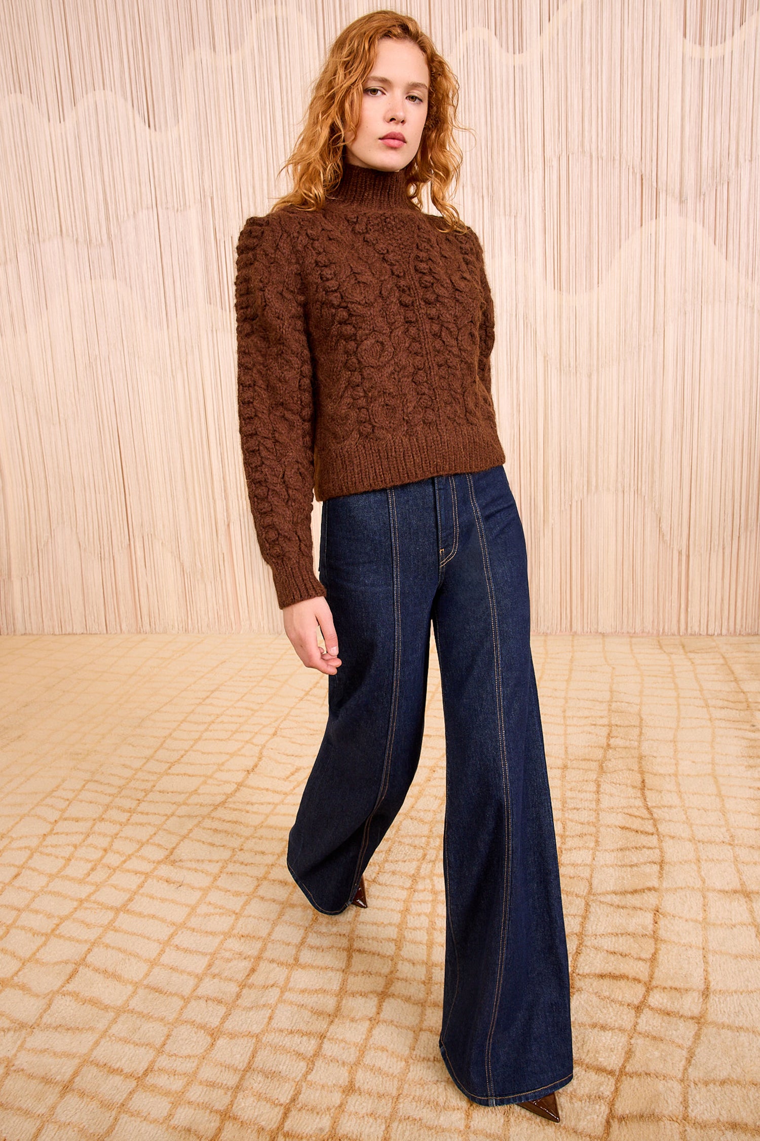 Albia Alpaca Knit Pullover - Mahogany