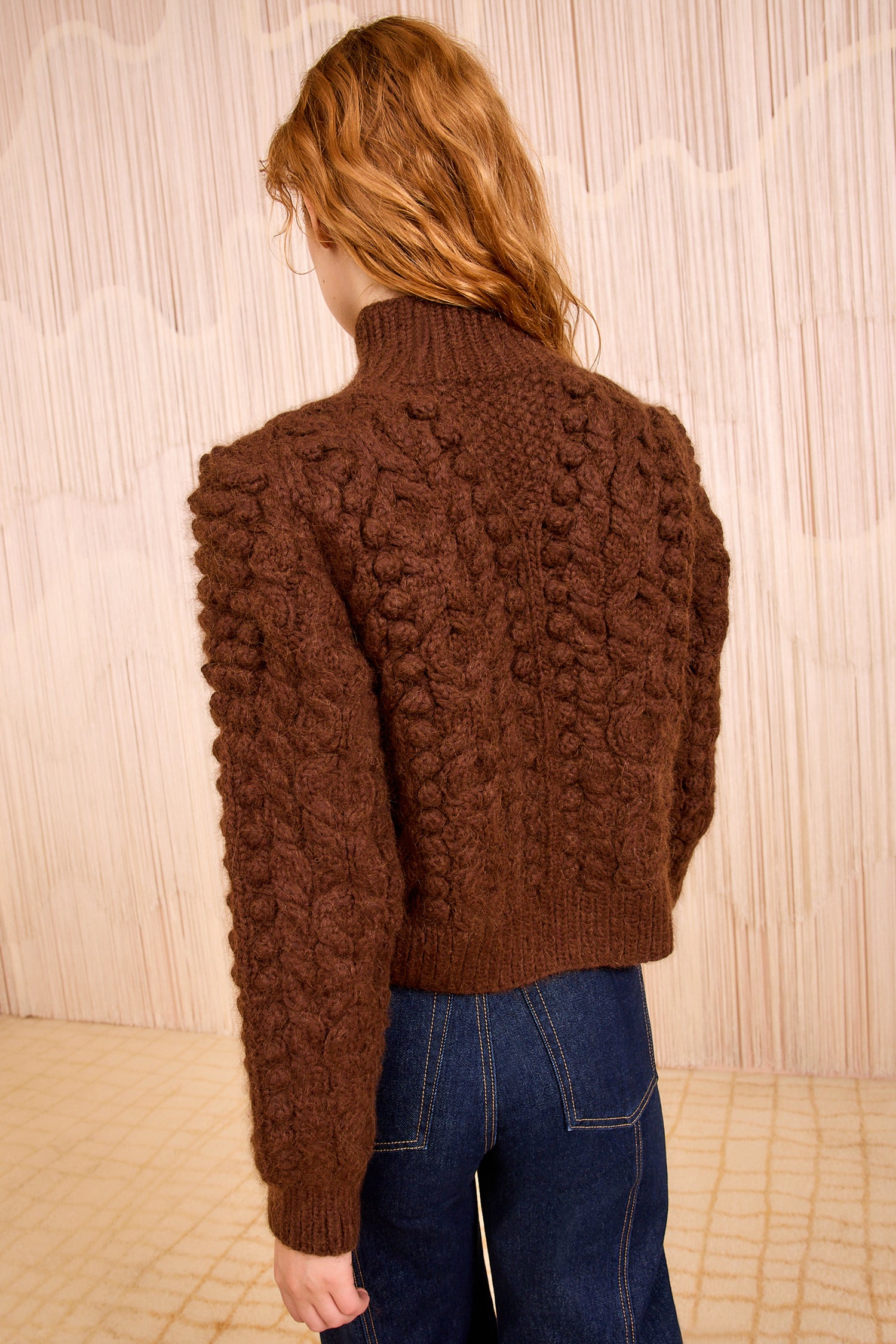 Albia Alpaca Knit Pullover - Mahogany