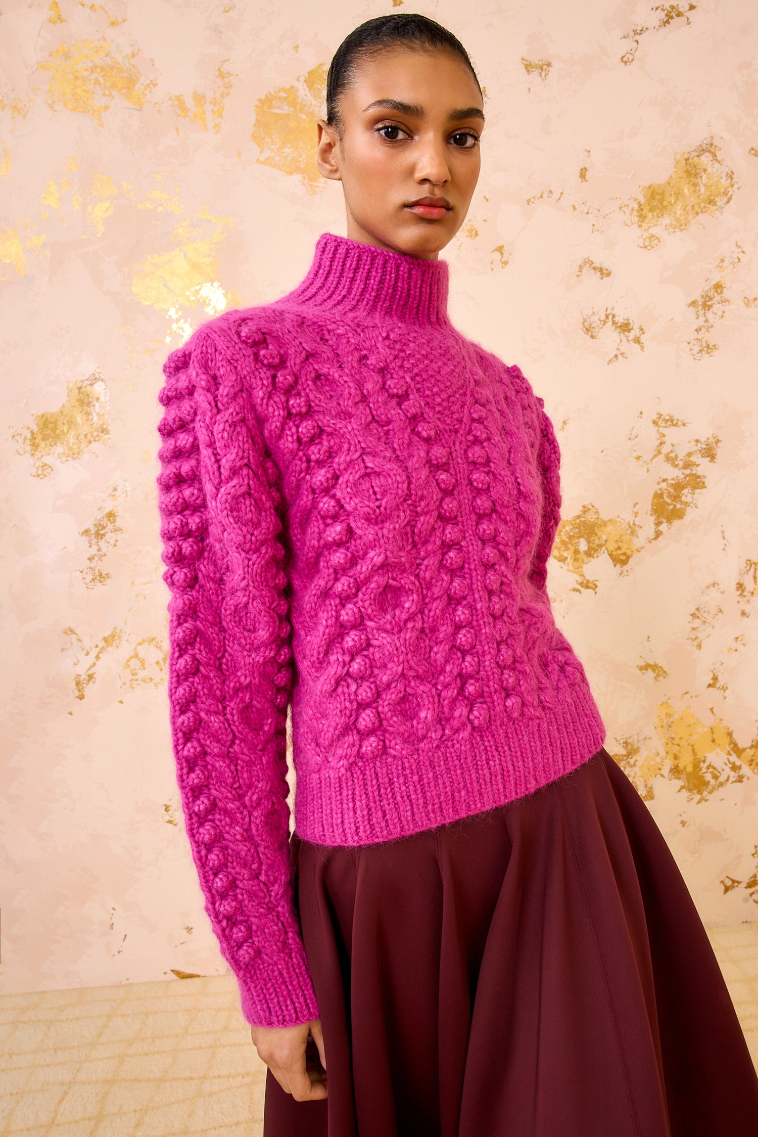 Albia Alpaca Knit Pullover - Rose