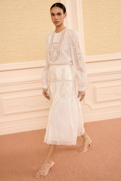 Alice Cotton Midi Skirt - Pristine