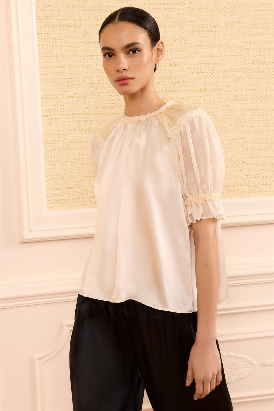 Alina Silk Top - Ivory