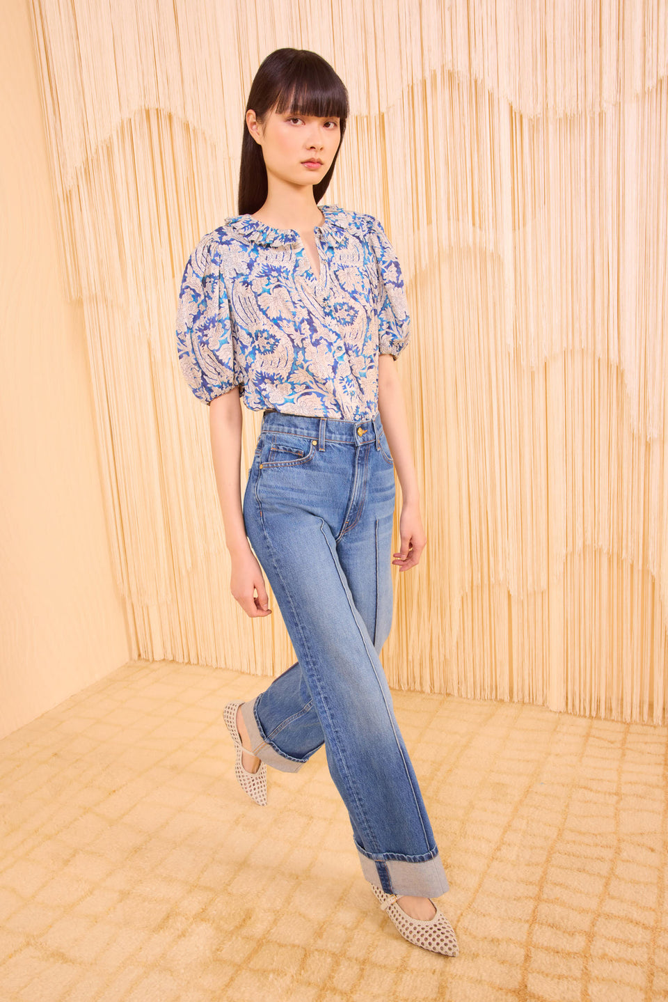 Amari Short Sleeve Blouse - Ciel