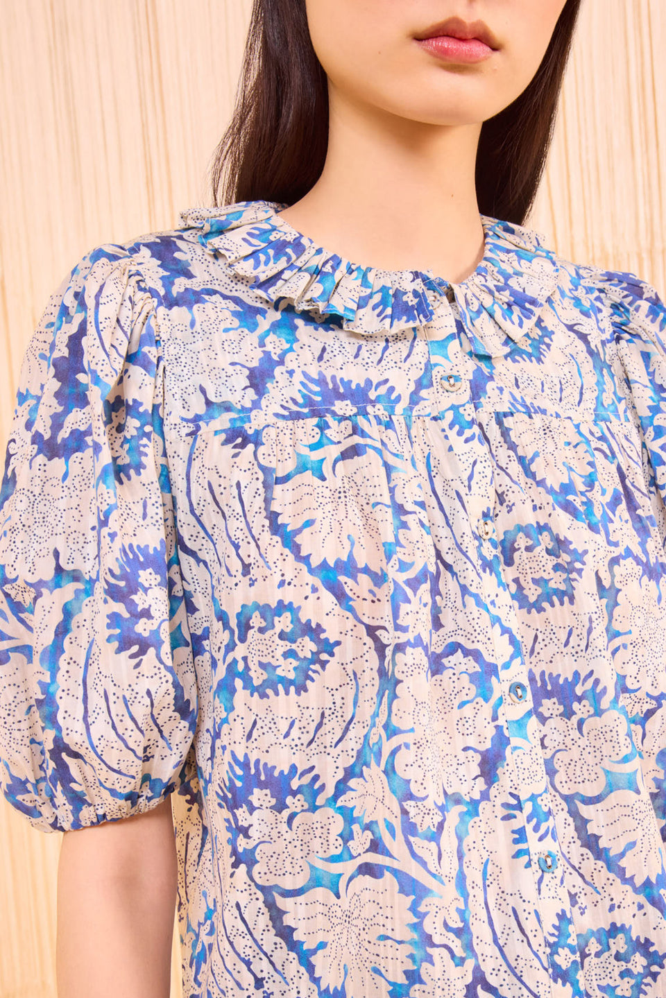 Amari Short Sleeve Blouse - Ciel