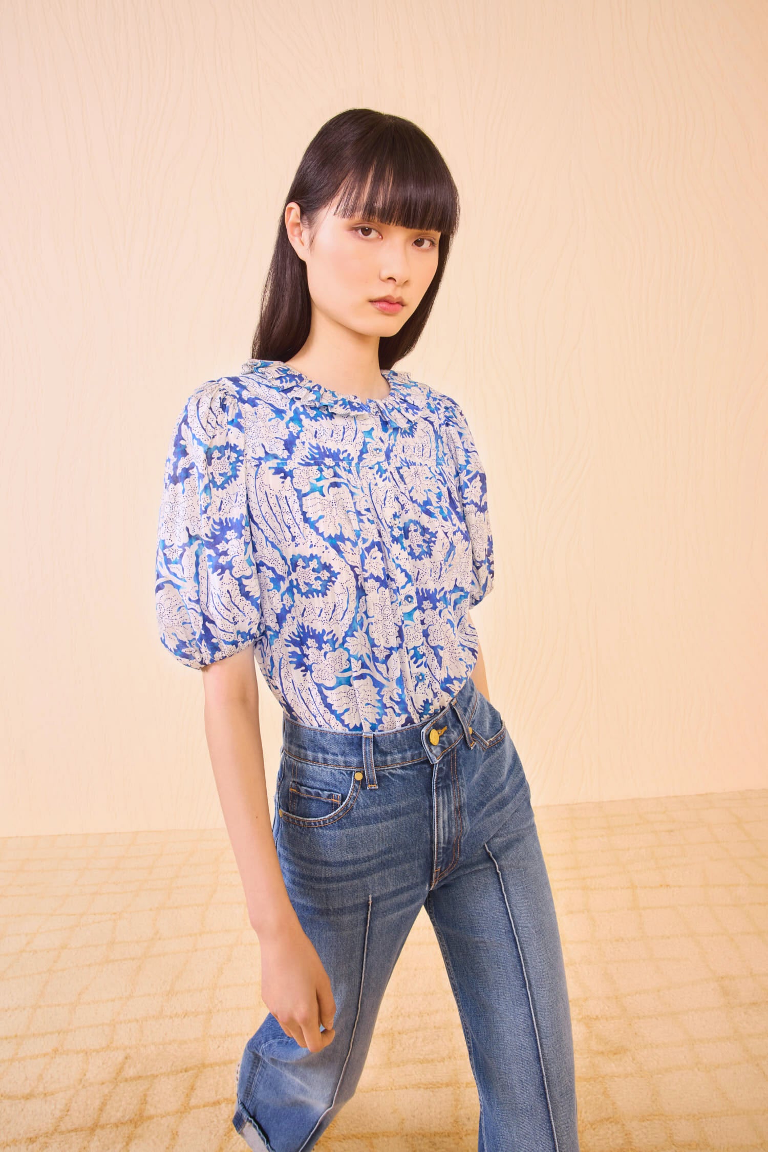Amari Short Sleeve Blouse - Ciel