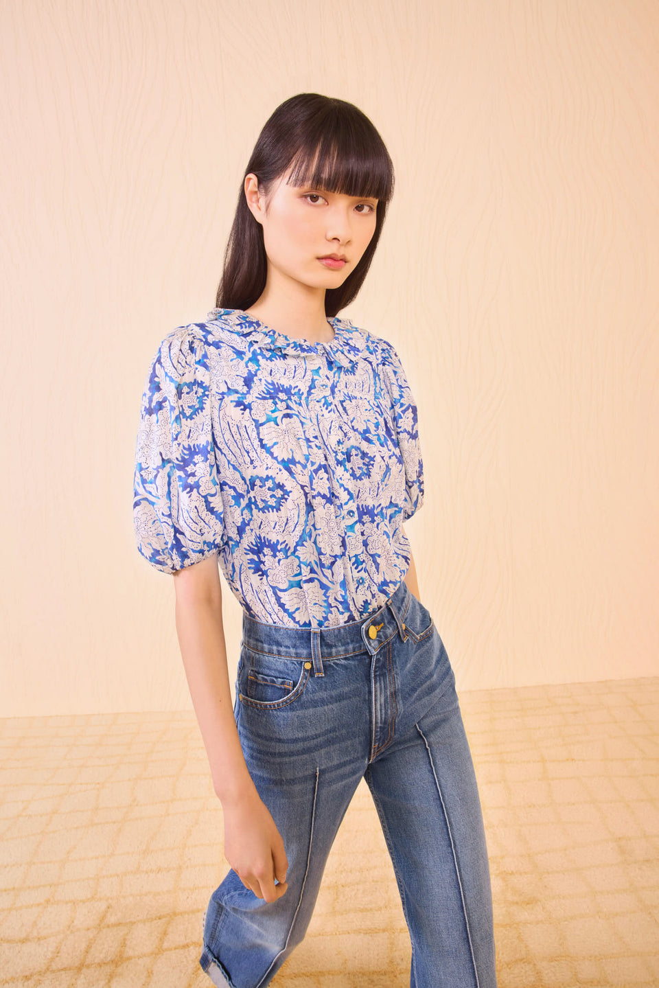 Amari Short Sleeve Blouse - Ciel