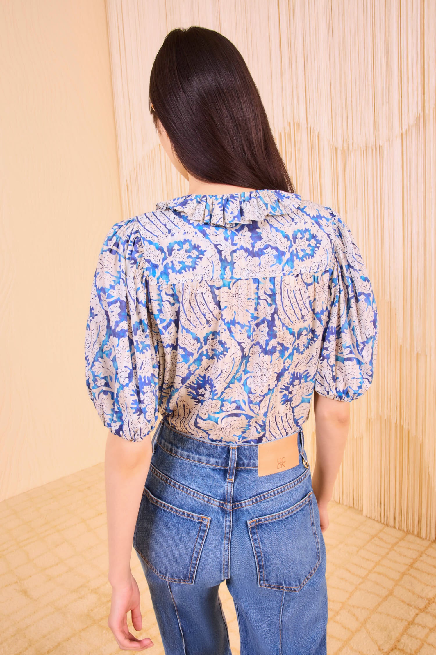 Ulla Johnson Amari Short Sleeve Blouse - Ciel