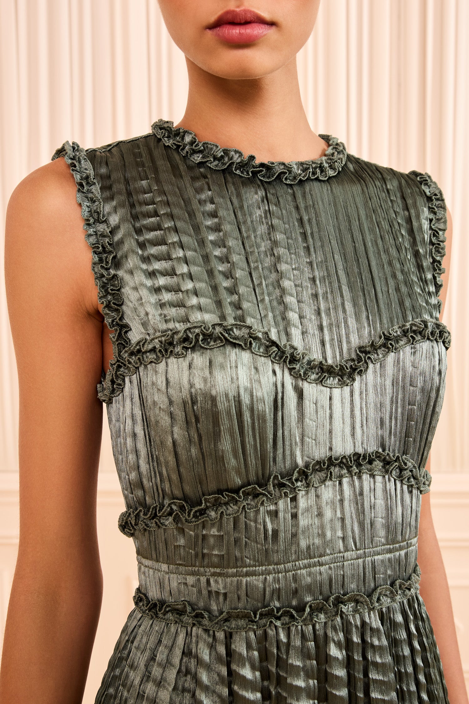 Ulla Johnson Amaya SL Pleated Dress - Serpentine
