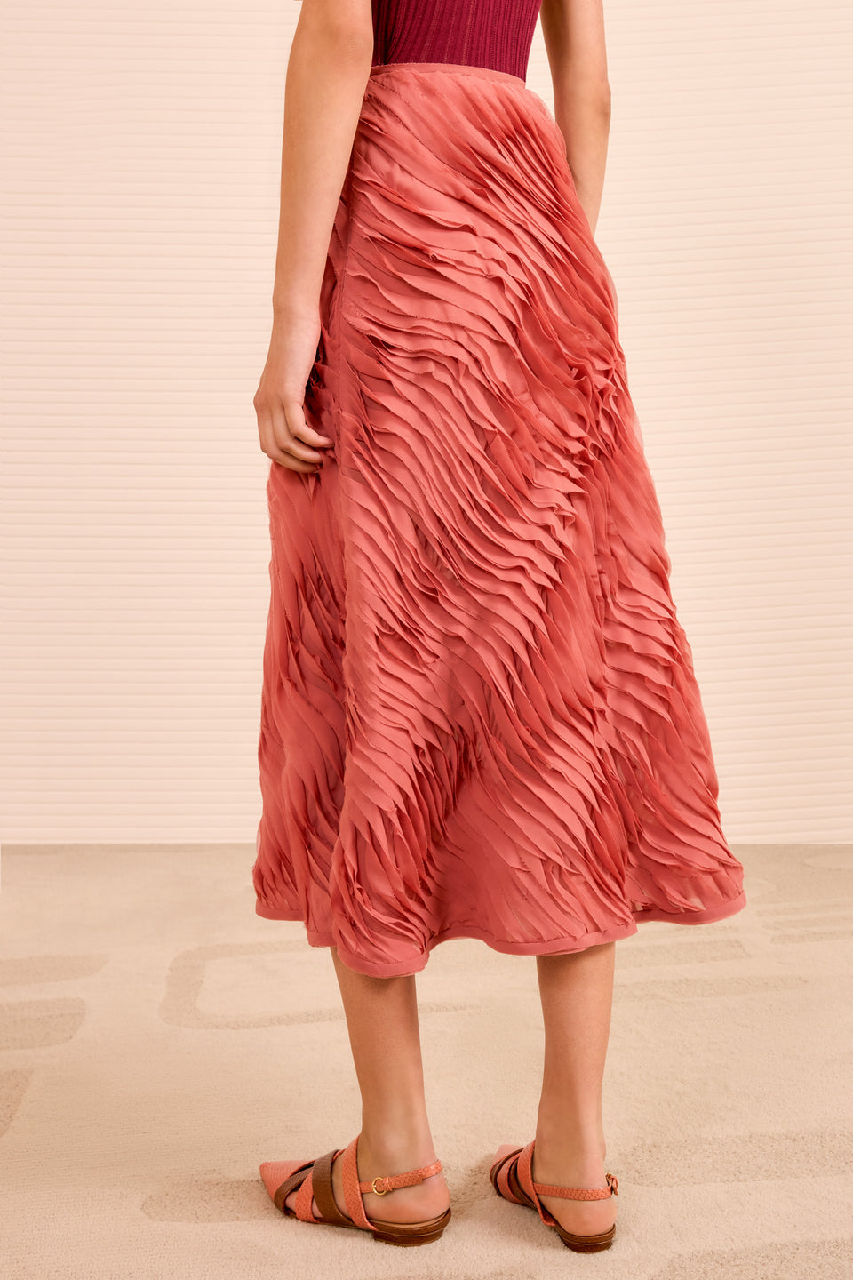 Amiko Midi Skirt - Chestnut