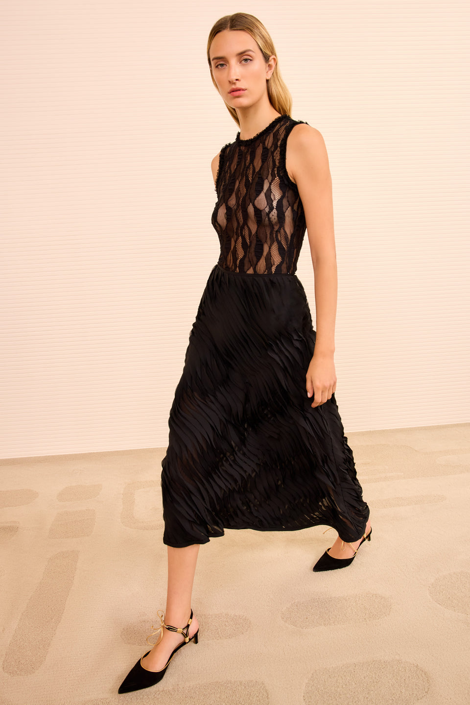 Amiko Midi Skirt - Noir