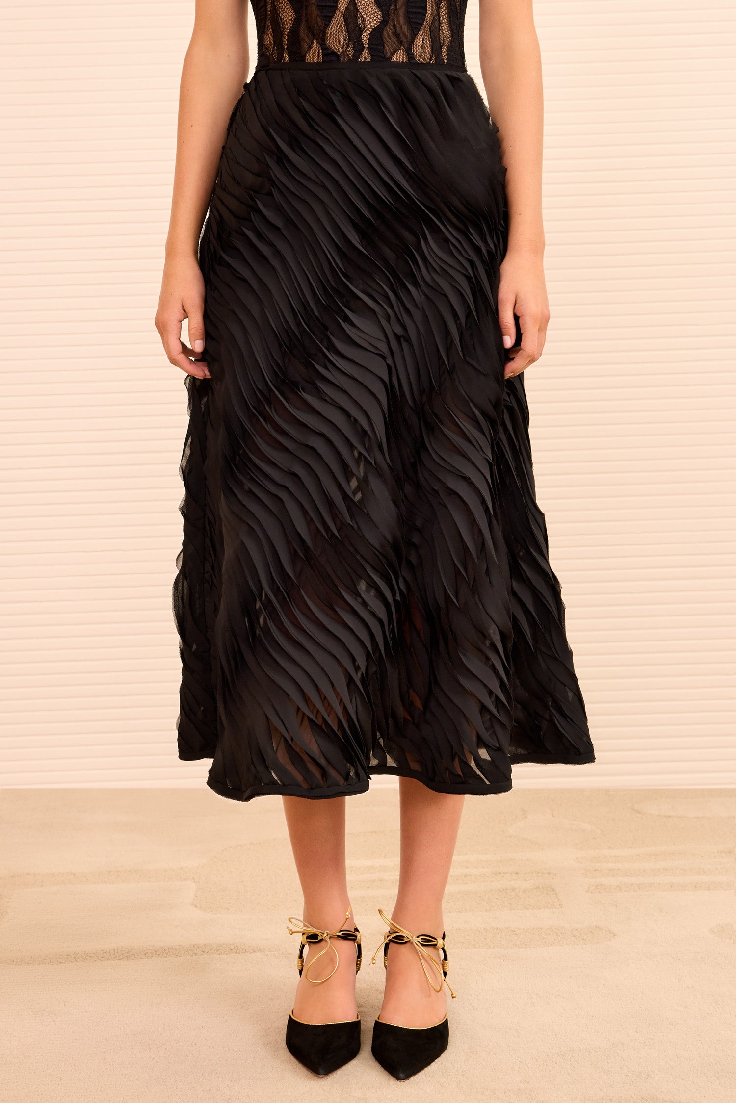 Amiko Midi Skirt - Noir