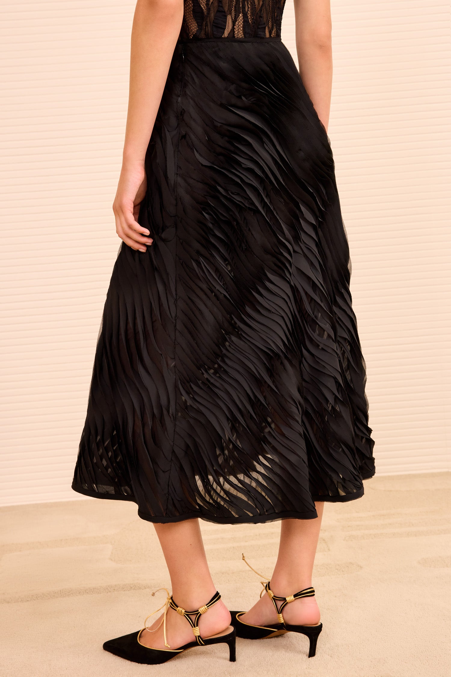 Amiko Midi Skirt - Noir