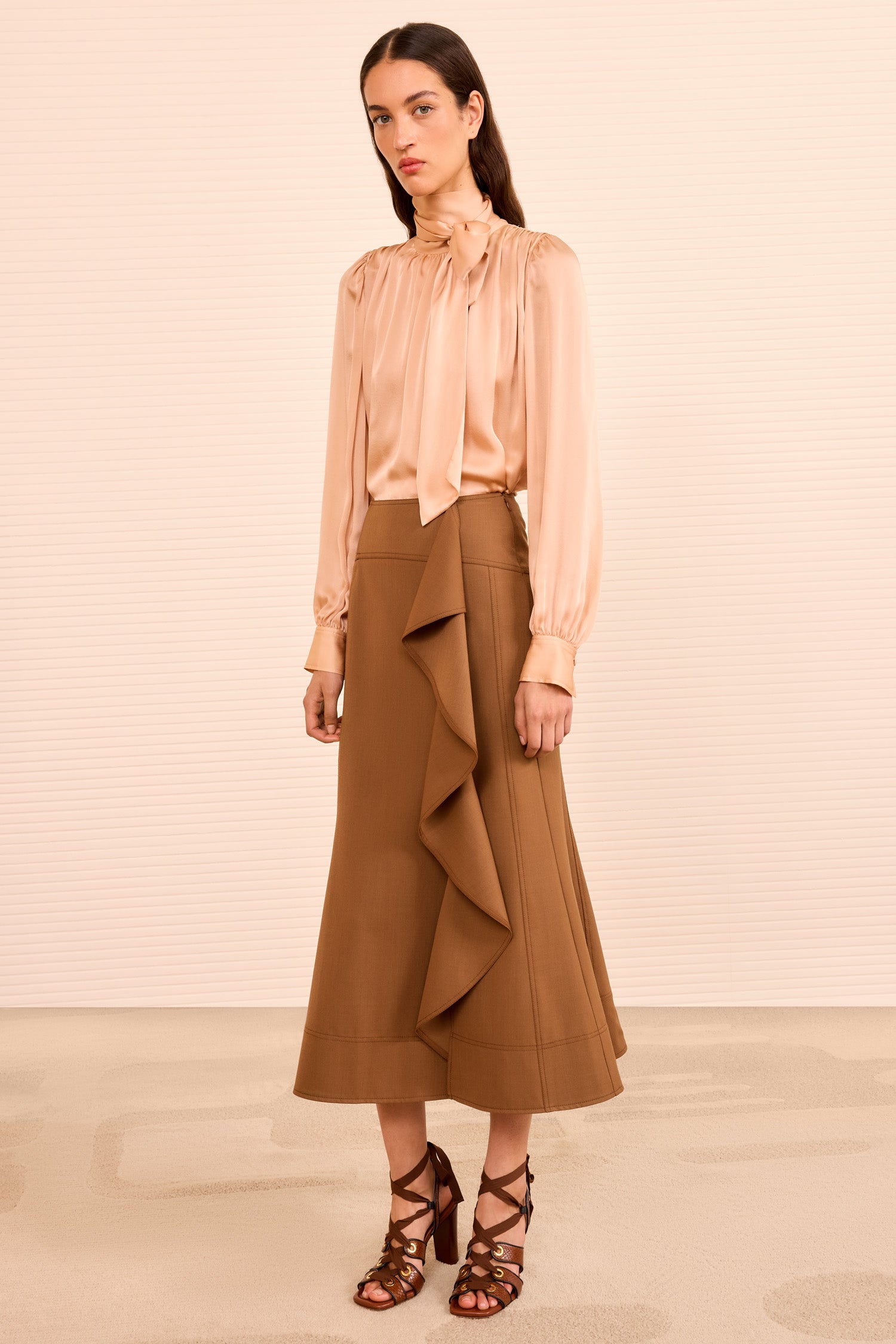 Ammonite Cascading Ruffle Skirt - Cinder