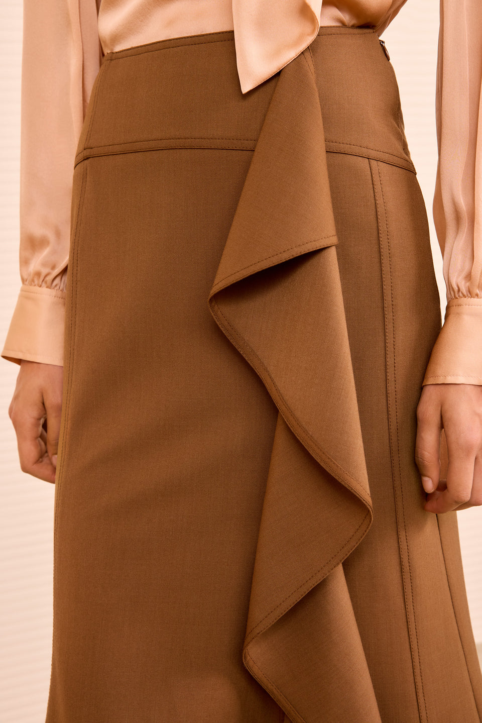 Ammonite Cascading Ruffle Skirt - Cinder