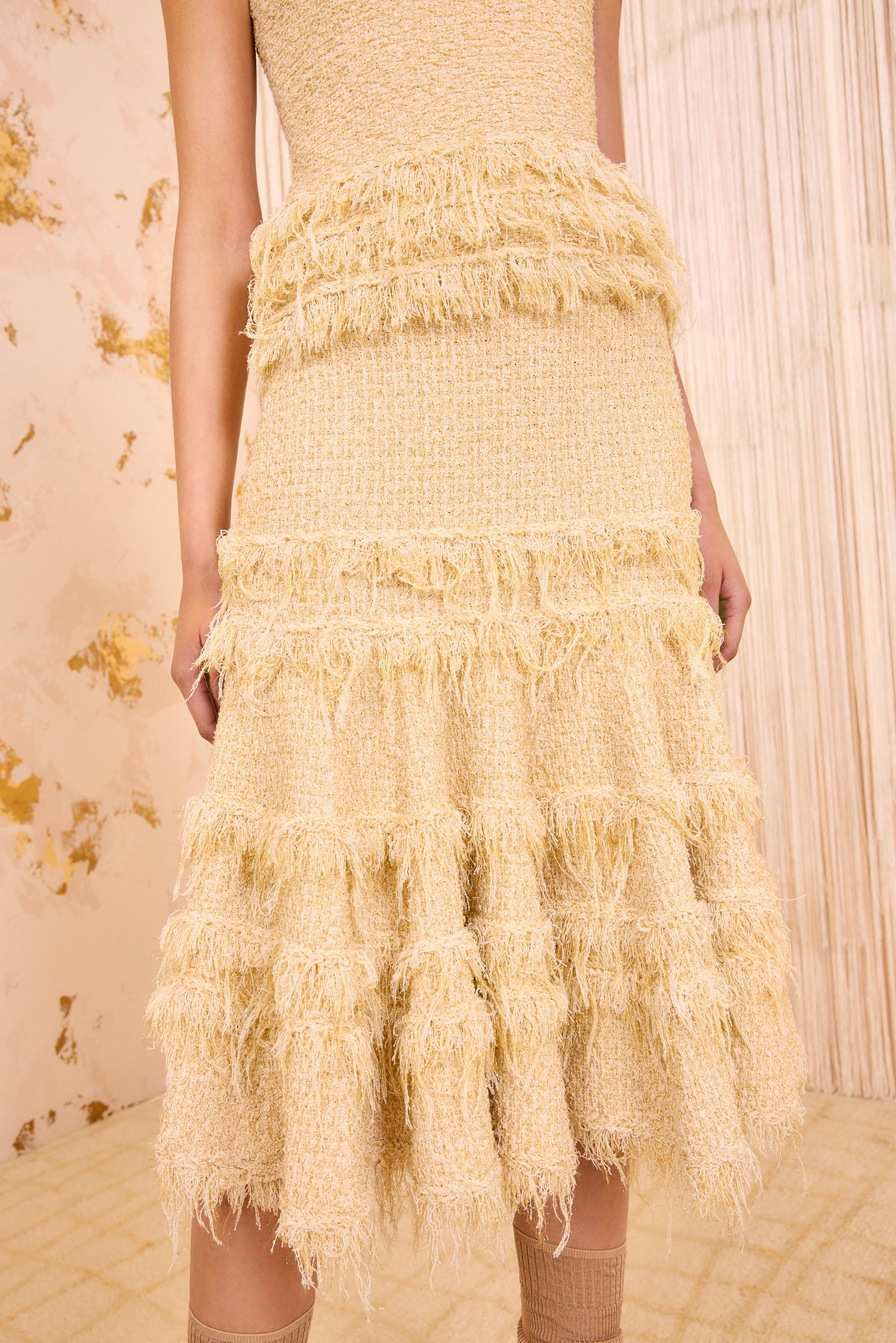 Andi Knit Tweed High Waist Skirt - Lumin