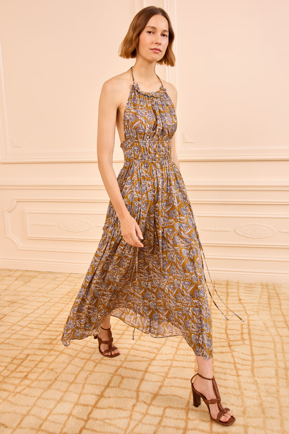 Anelise Halter Midi Dress - Fennel Blossom