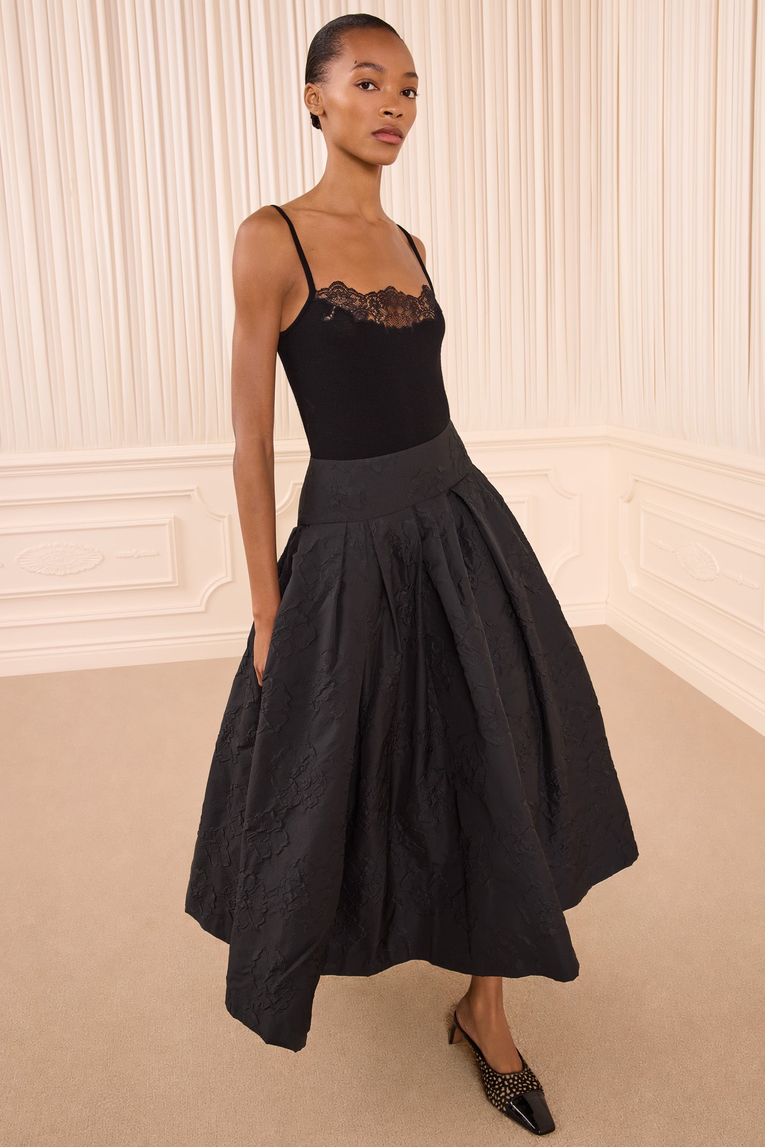 Angelique Cloque Skirt - Noir