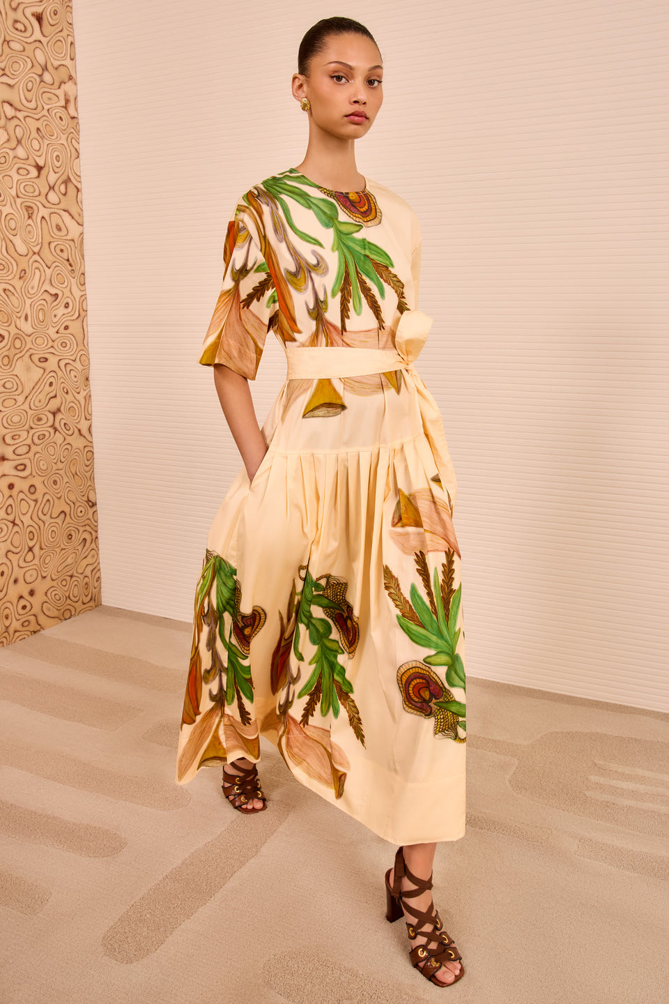 Aniline Drop Waist Cotton Dress - Inner Nature