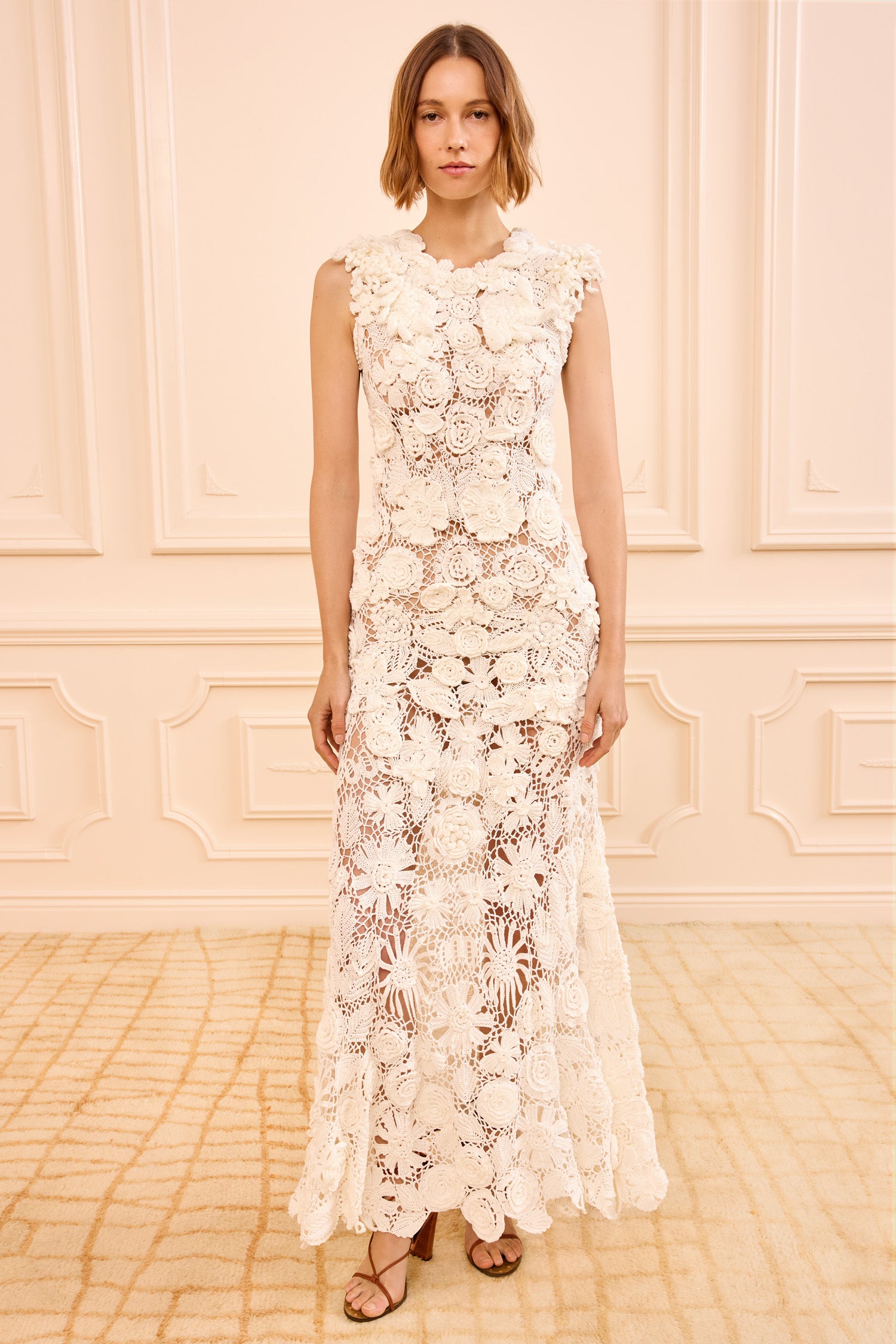 Ulla Johnson Anita Hand Crochet Dress - Pearled Ivory