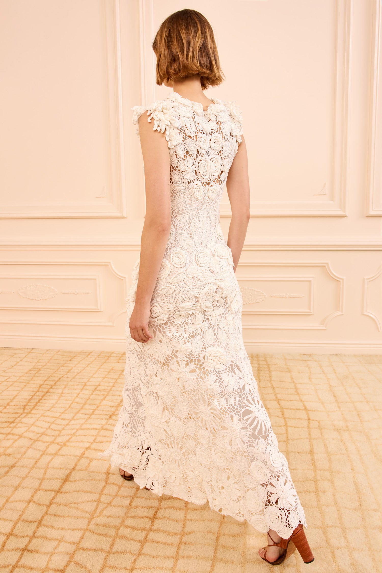 Anita Hand Crochet Dress - Pearled Ivory