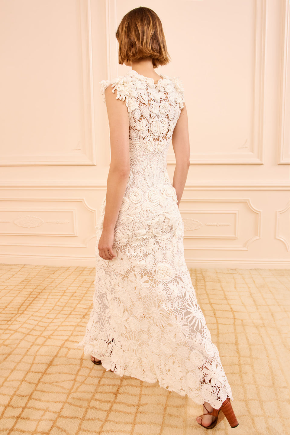 Anita Hand Crochet Dress - Pearled Ivory