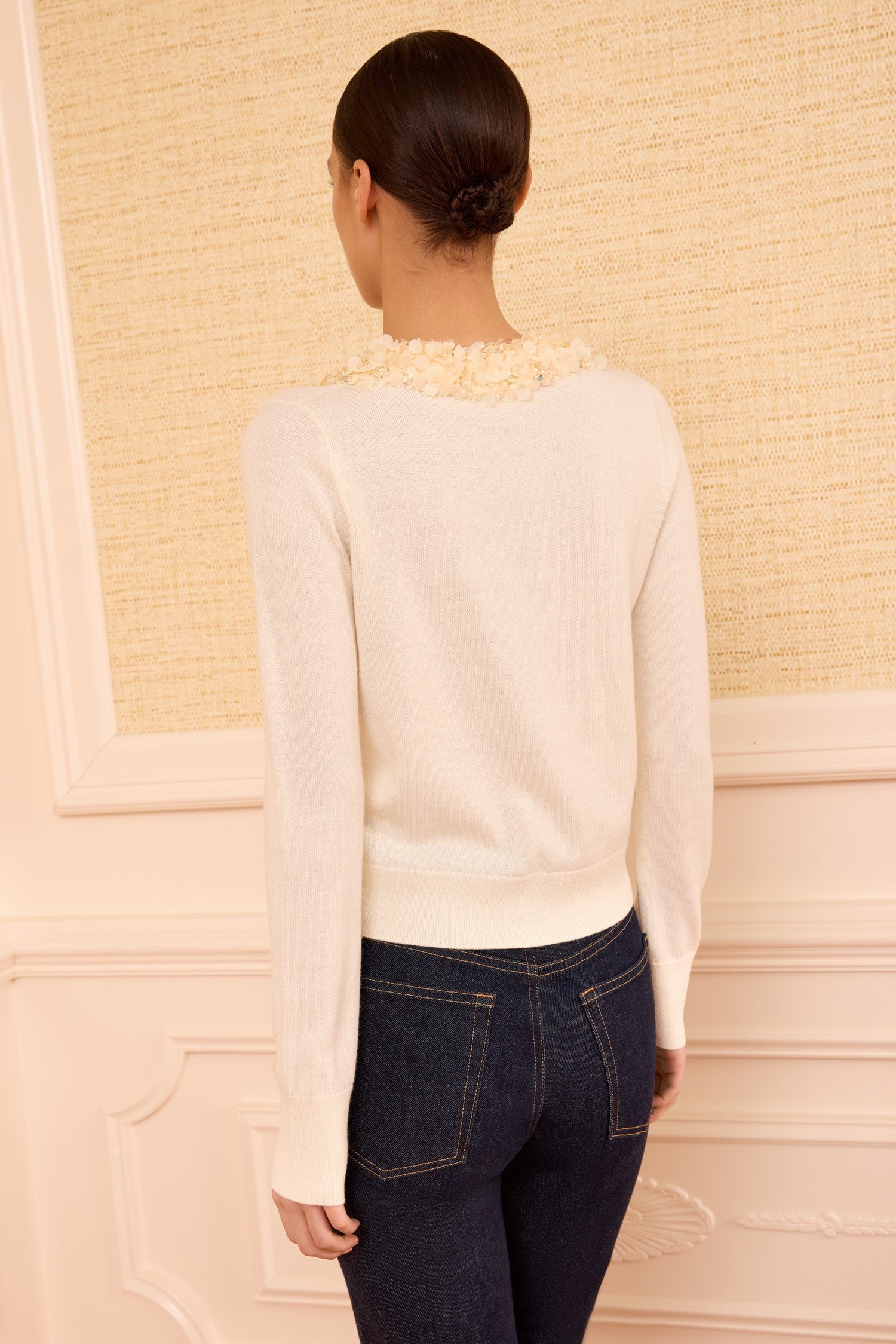 Ulla Johnson Anna Embellished Cardigan - Pearled Ivory