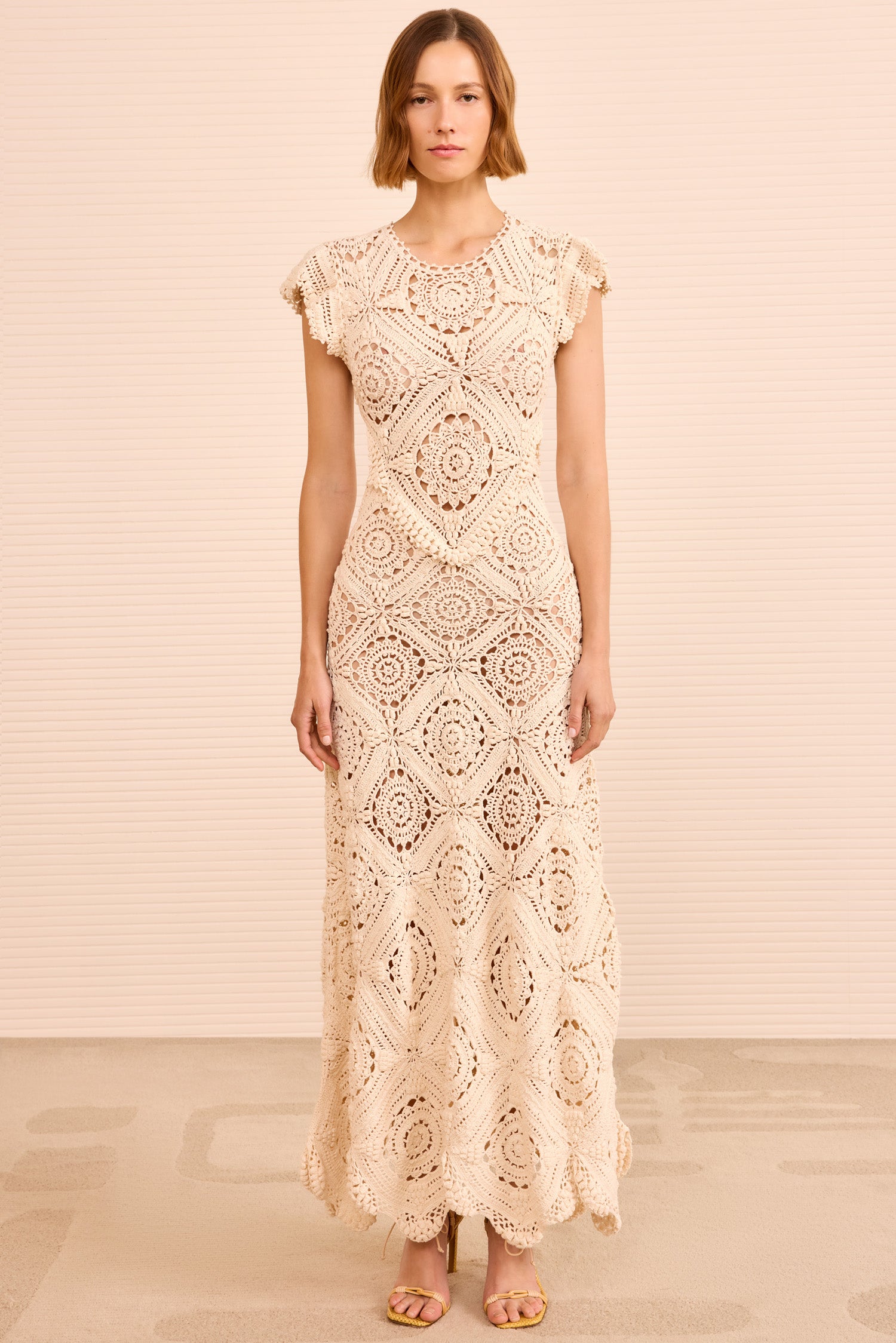 Annalisa Hand Crochet Dress - Cowrie